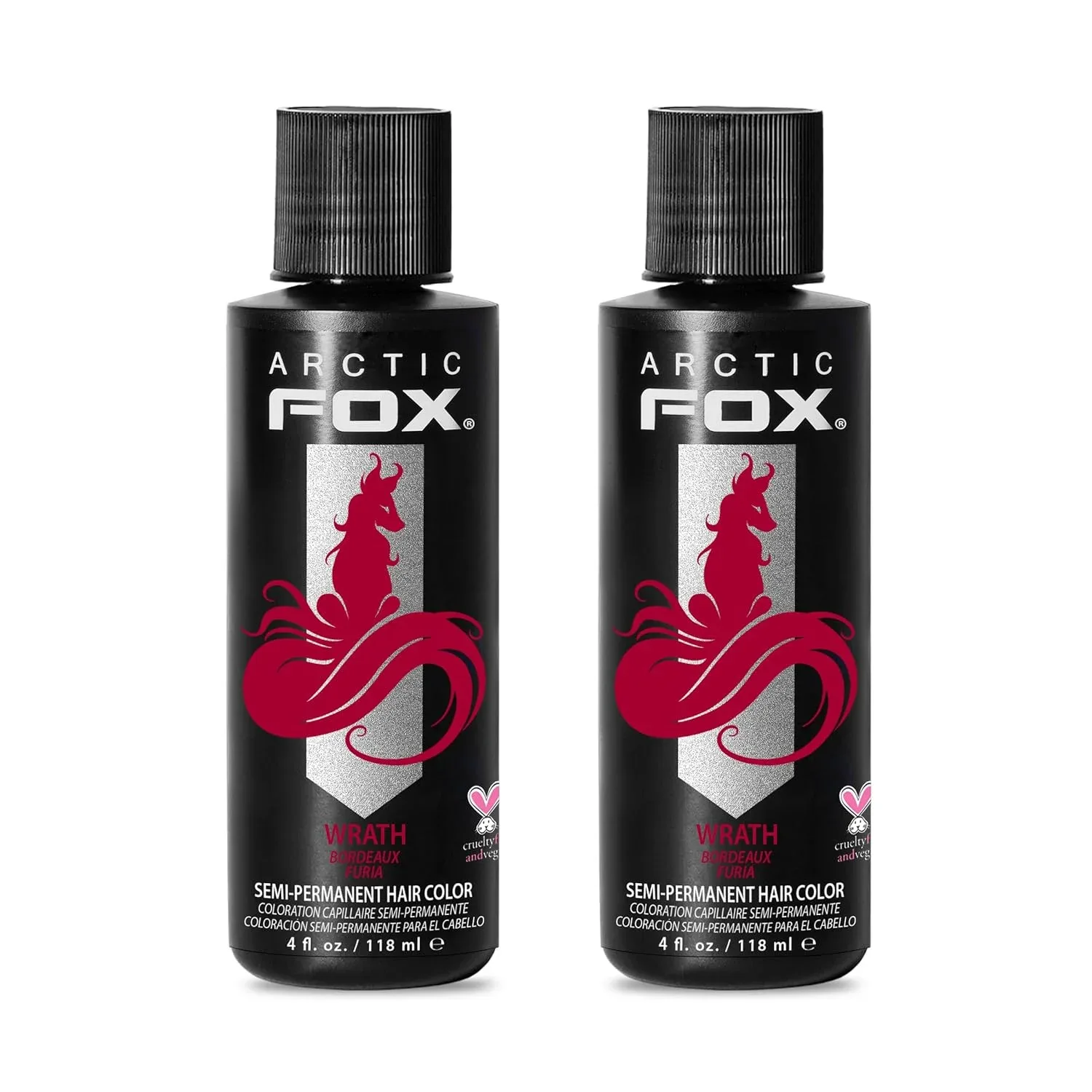 Tintura Semipermanente Arctic Fox Wrath Rojo Intenso 2 x 4 fl oz
