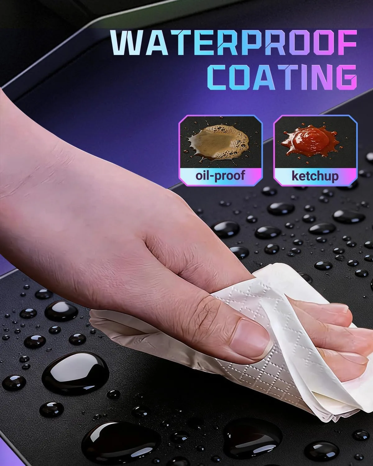 Glass Gaming Mouse Pad, 16.2 x 12.2 Inch, Black