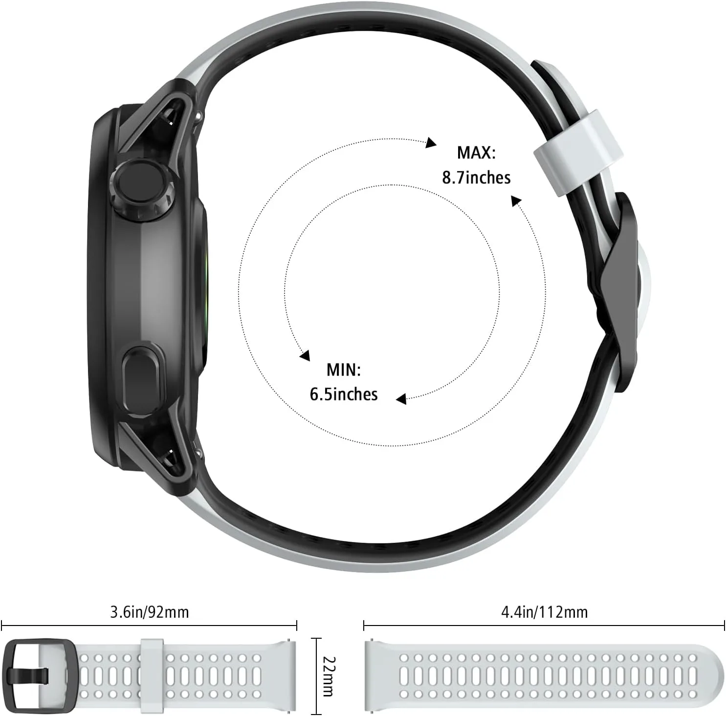 ISABAKE 22mm Watch Band for Coros Pace 3/4/Apex 2 Pro/Apex Pro/Apex 46mm