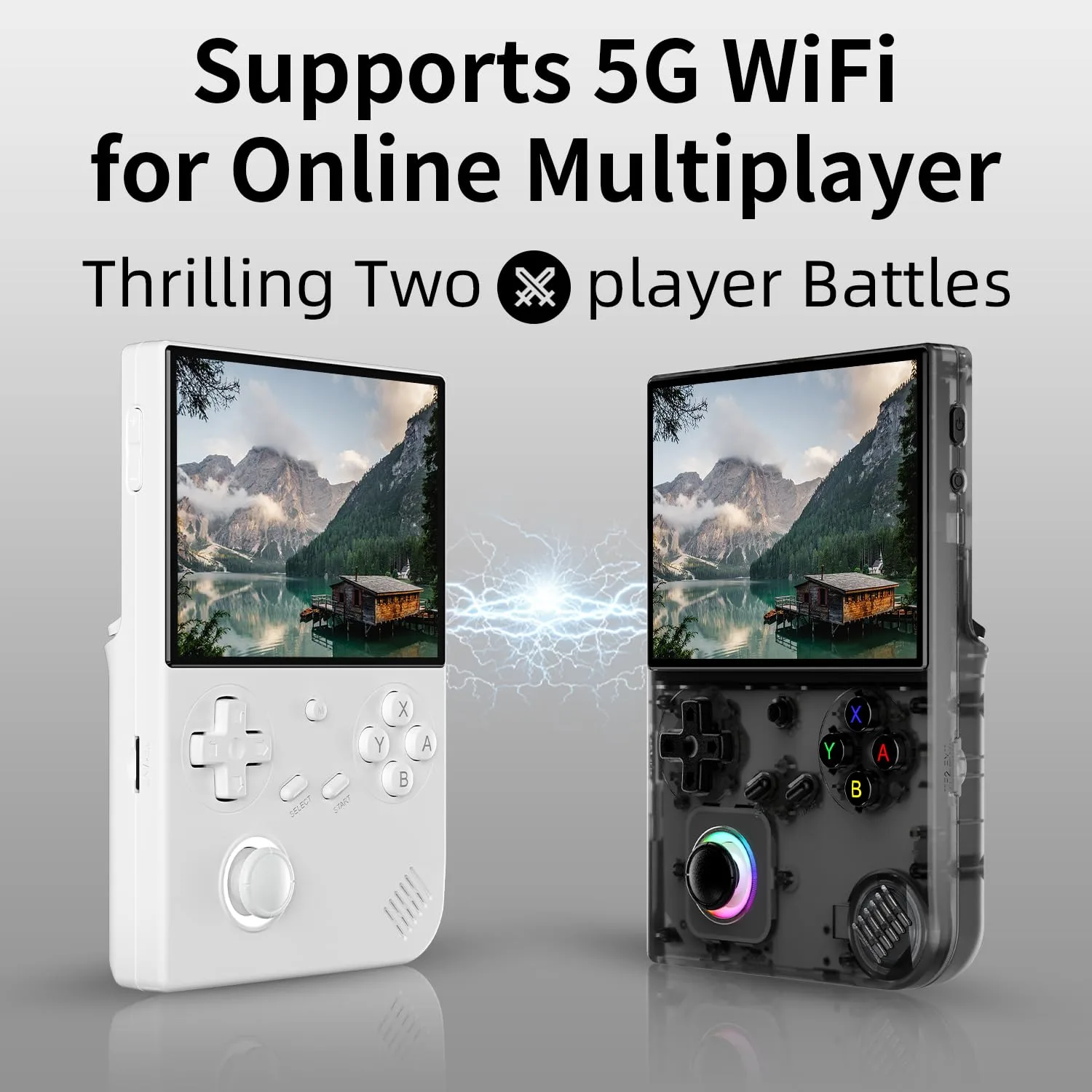 RG40XX V Handheld Game Console, RG40XXV Retro Gaming Console with 4.0'' IPS Screen Linux 16GB No Preloaded Games Multi-Emulator Portable Video Game Support 5G WiFi Bluetooth HDMI Streaming, White