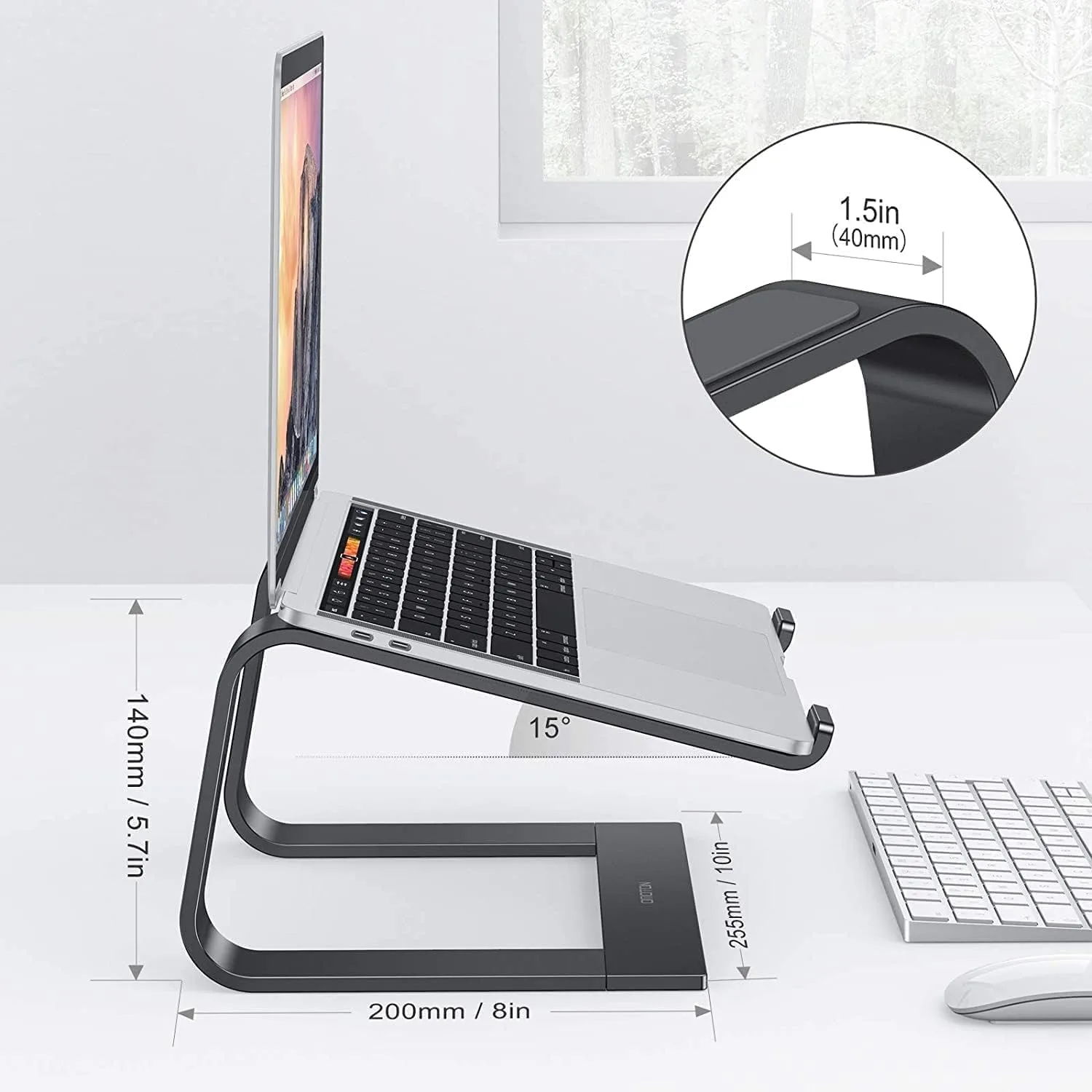 OMOTON Laptop Stand, Detachable Mount for MacBook Air/Pro Dell HP Black