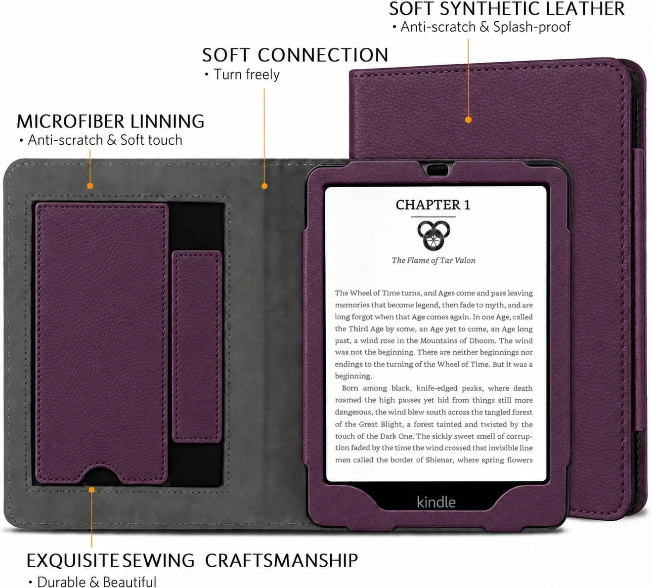 CoBak 6 Inch Case with Stand, not for iPad(A0J28), English Violet