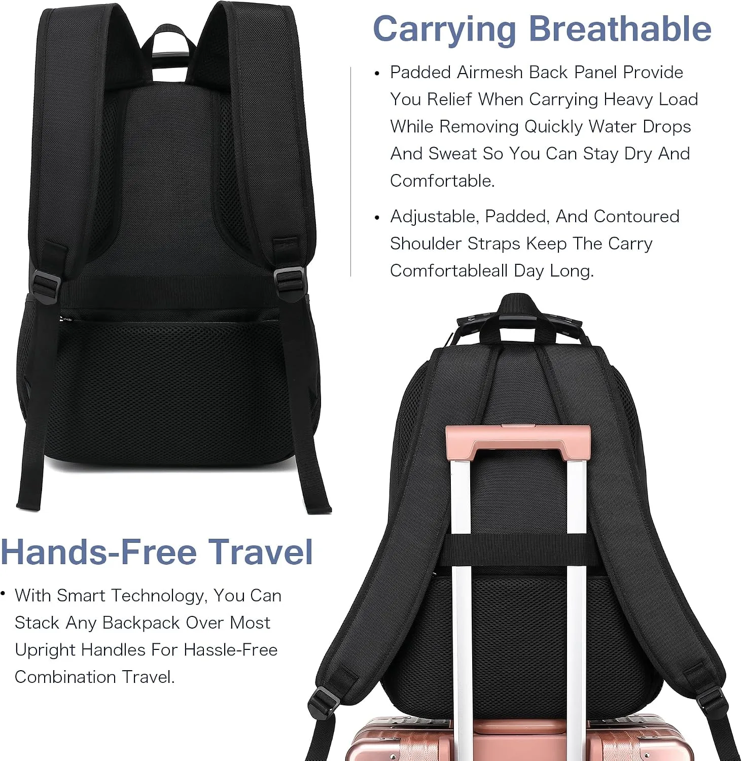 Boavan Laptop Backpack for men, 15.6 inch Laptop Bag with USB Port, Waterproof Travel Work Backpack Purse, Anti-Theft Teacher Nurse Doctor Casual Bookbags Office Business backpack，Orange Black
