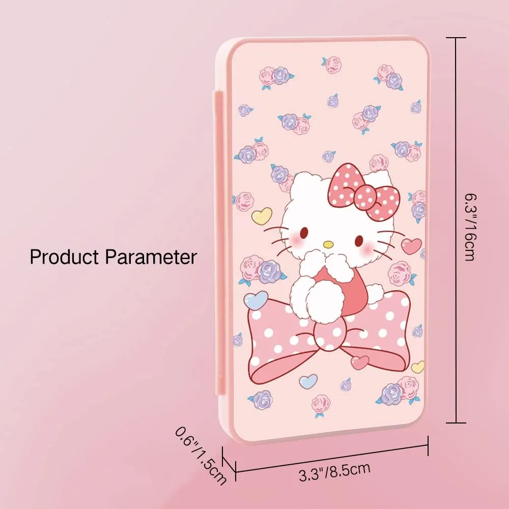 PERFECTSIGHT Cute Game Card Case for Nintendo Switch/ Switch Lite/ OLED, 24 Game Holder Cartridge Case for Game Cards and 24 SD Cards, Kawaii Portable Compact Storage Box (Rose Kitty, 24 Slots)