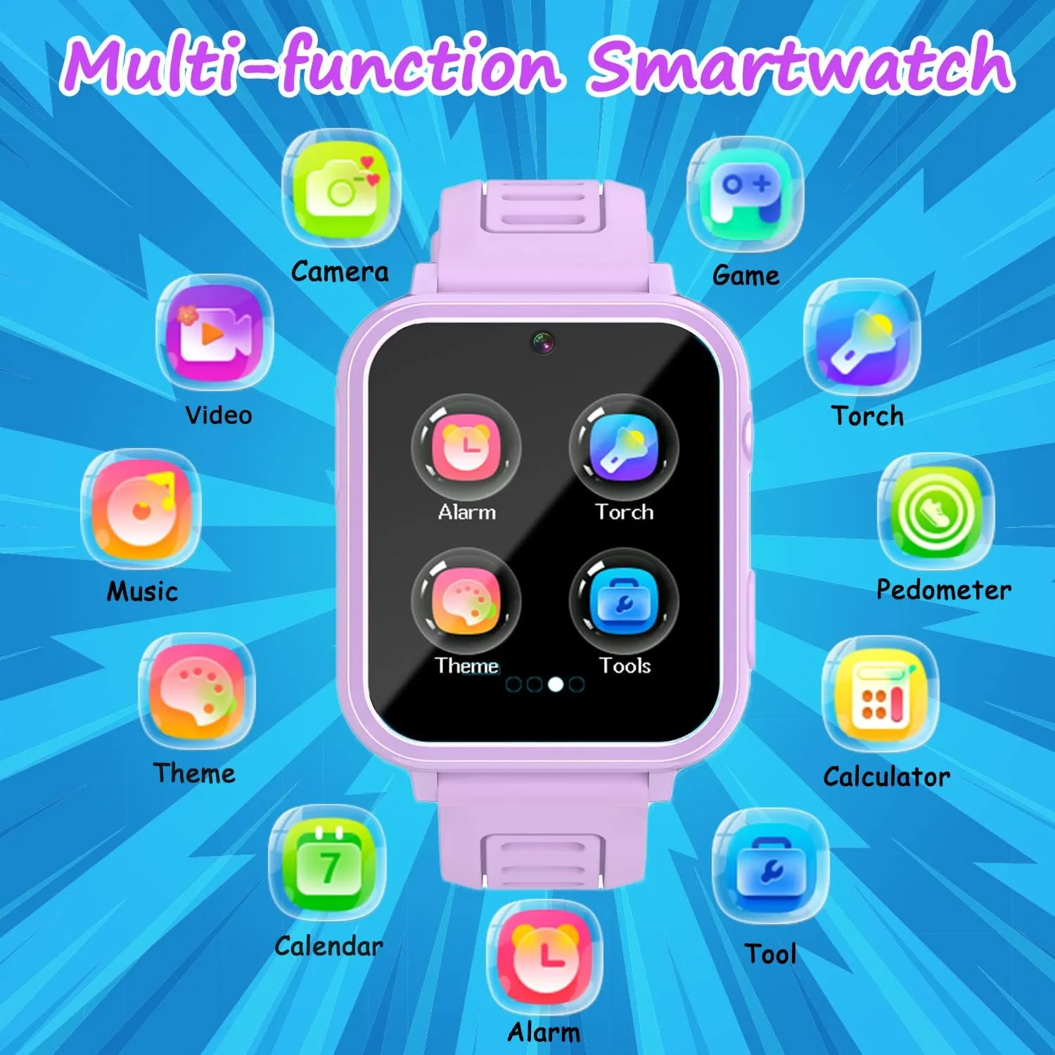Wiszodet Kids Smart Watch Girls Gifts for Age 5-12 39 Puzzle Games
