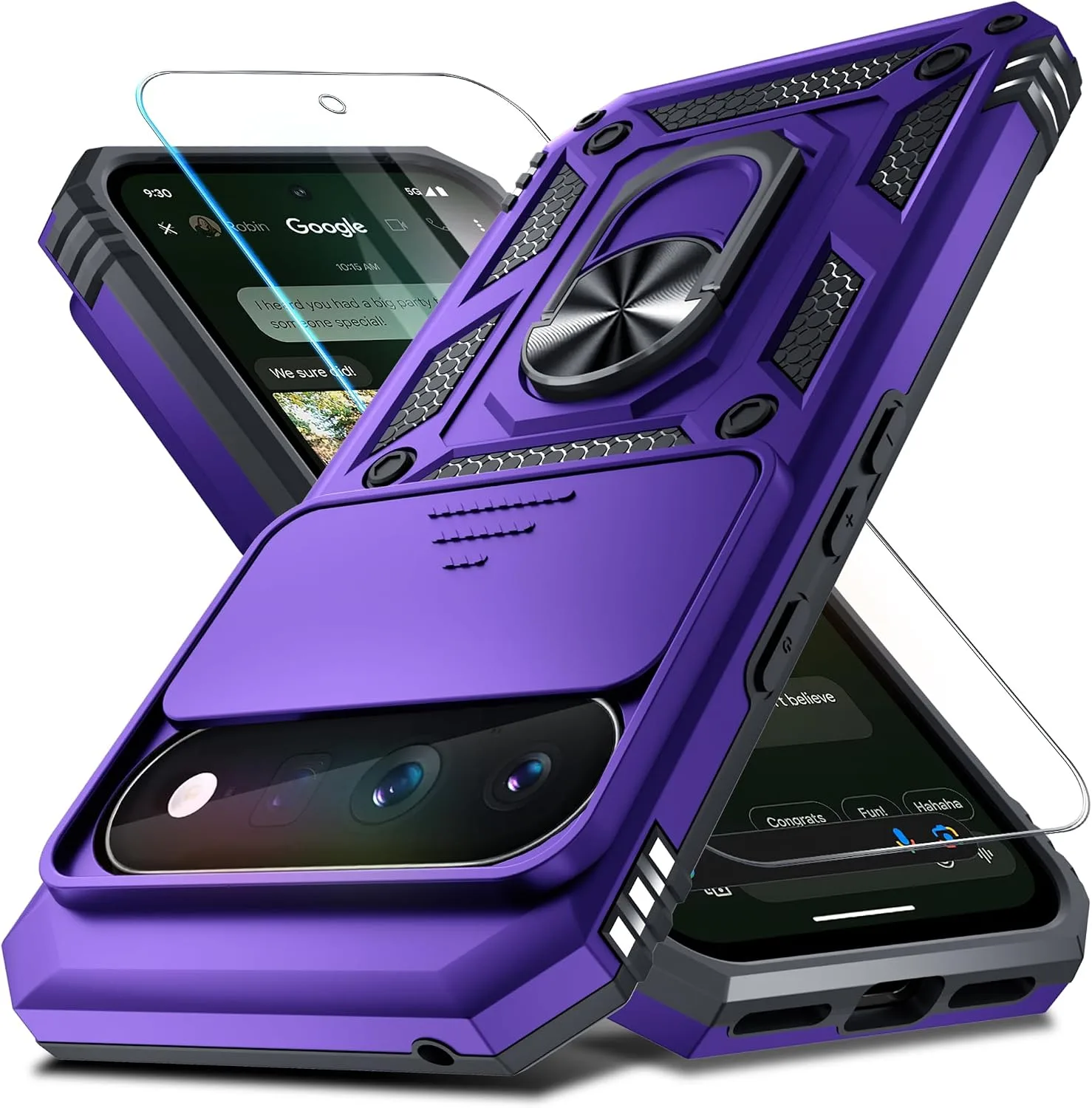 for Google Pixel 11/11 Pro Case Built in Slide Camera Cover,Purple