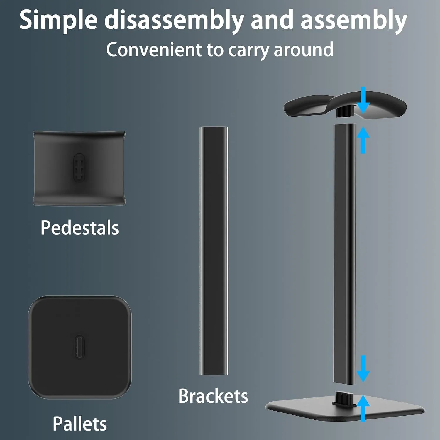 Headphone Stand for Desk - Headset Stand Headphone Holder (Black)