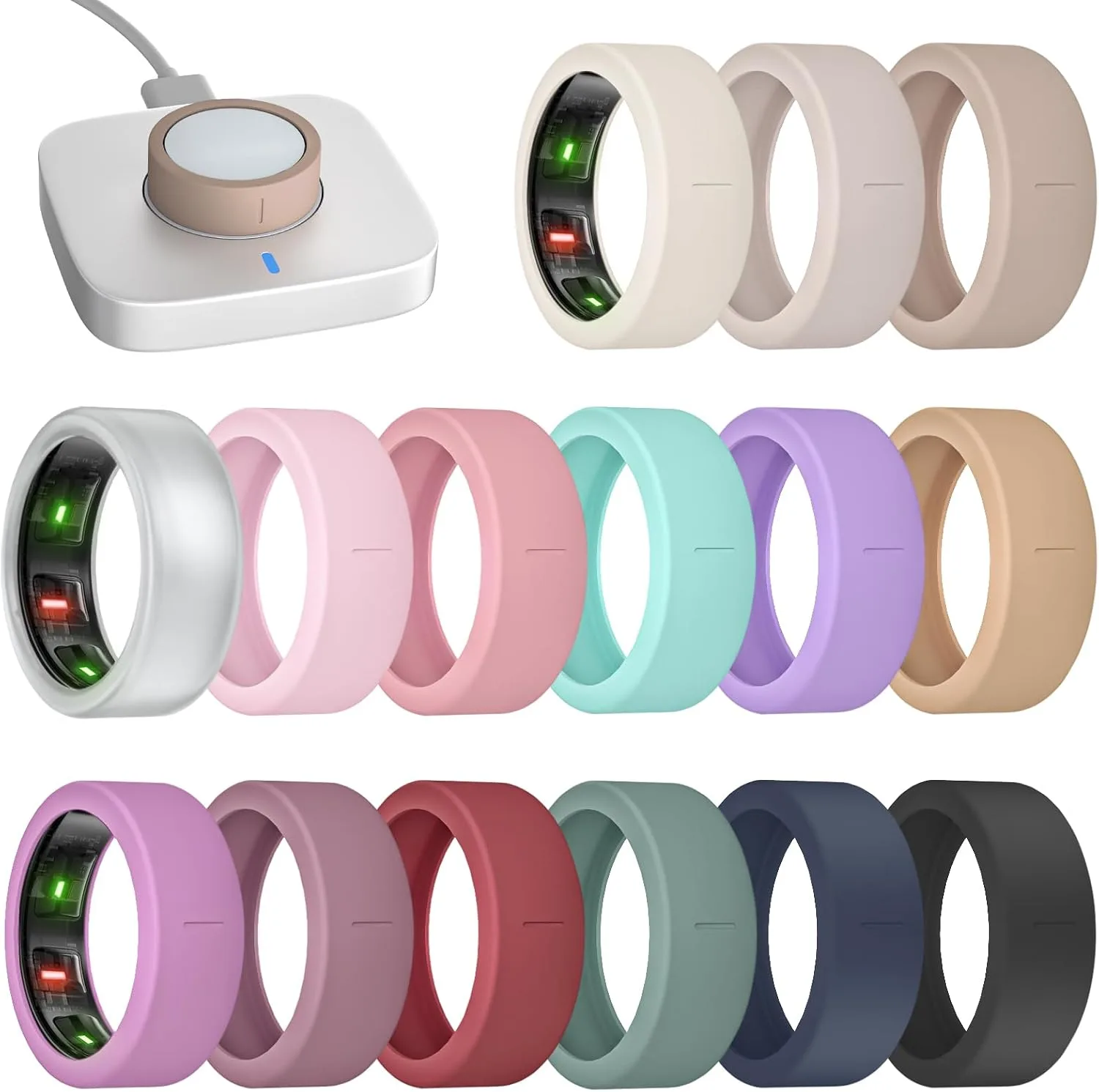 Cubiertas para anillo Bandrain compatible con Oura Ring Gen 4/4 Ceramic/Gen 3 pack 15
