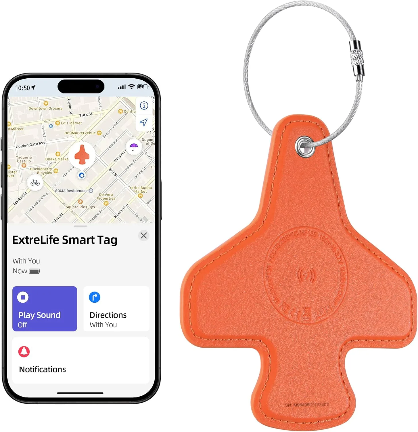 Etiqueta para maletas Extrelife con Apple Find My