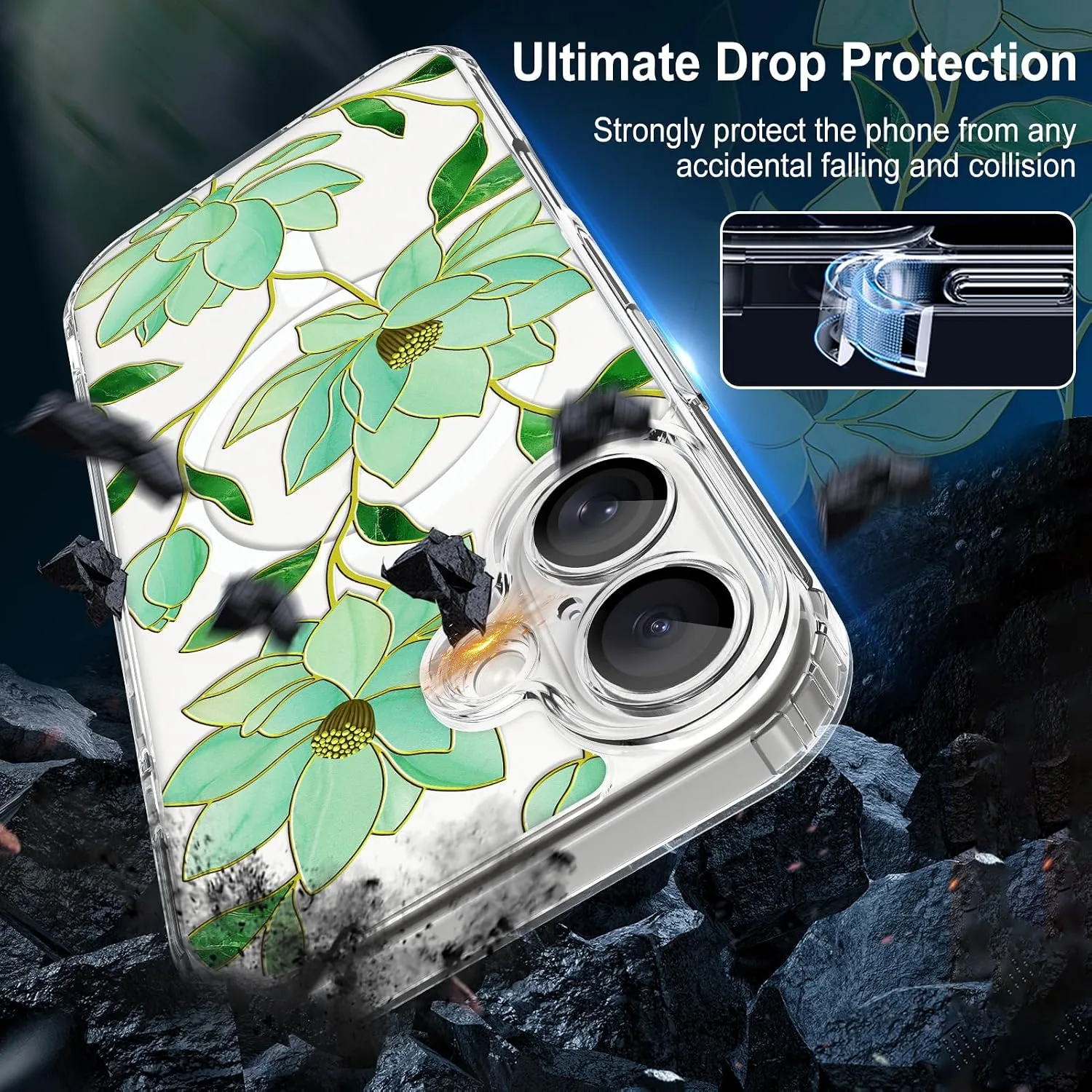 tharlet Magnetic for iPhone 17 Case, Compatible with MagSafe Magnolia