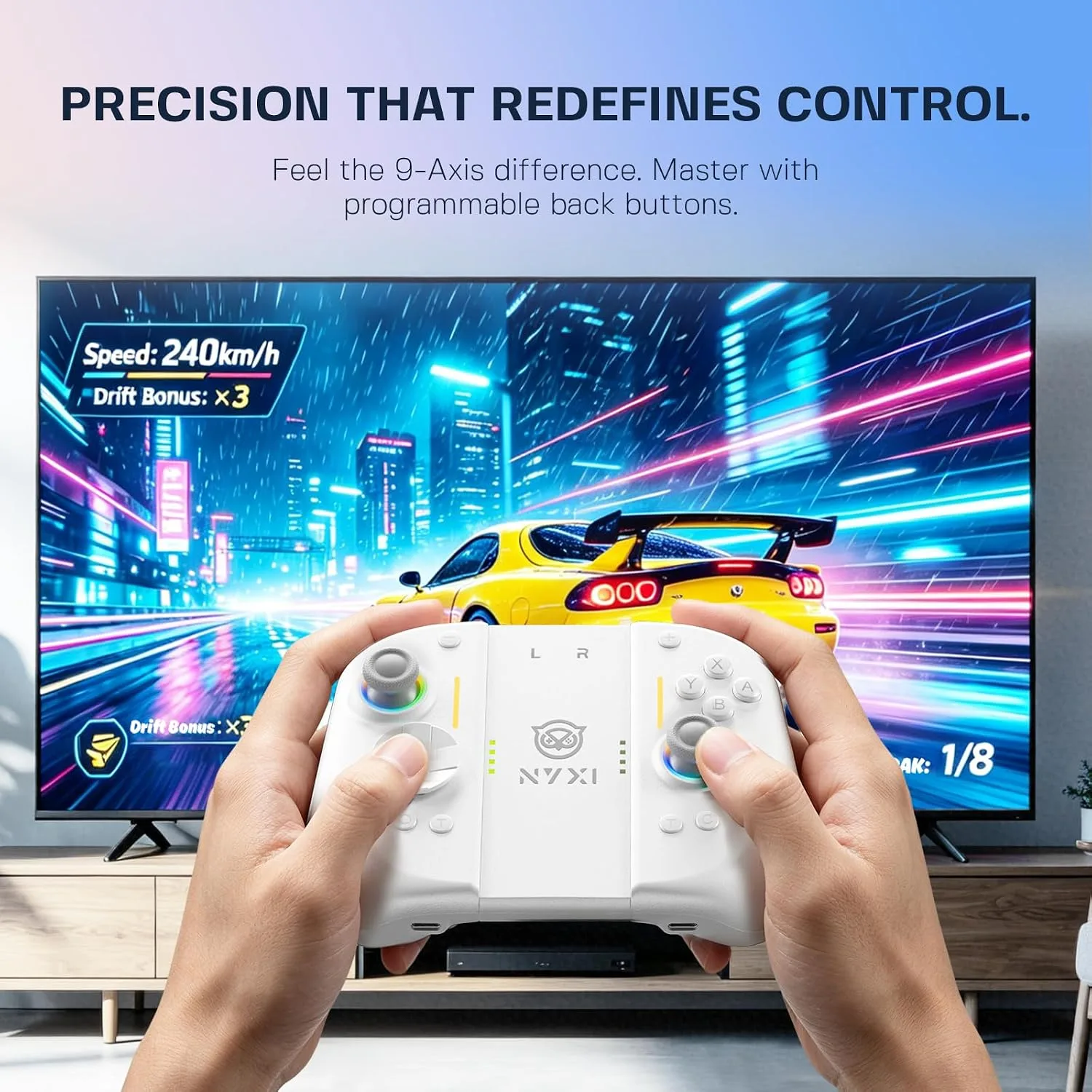 NYXI Hyperion 3 Switch 2 Controller–World's First Third-Party Wireless Controller for Switch 2, 9-Axis Gyro, Hall Effect Joystick, Full Mechanical Buttons, Dual Back Buttons & Adjustable Vibration