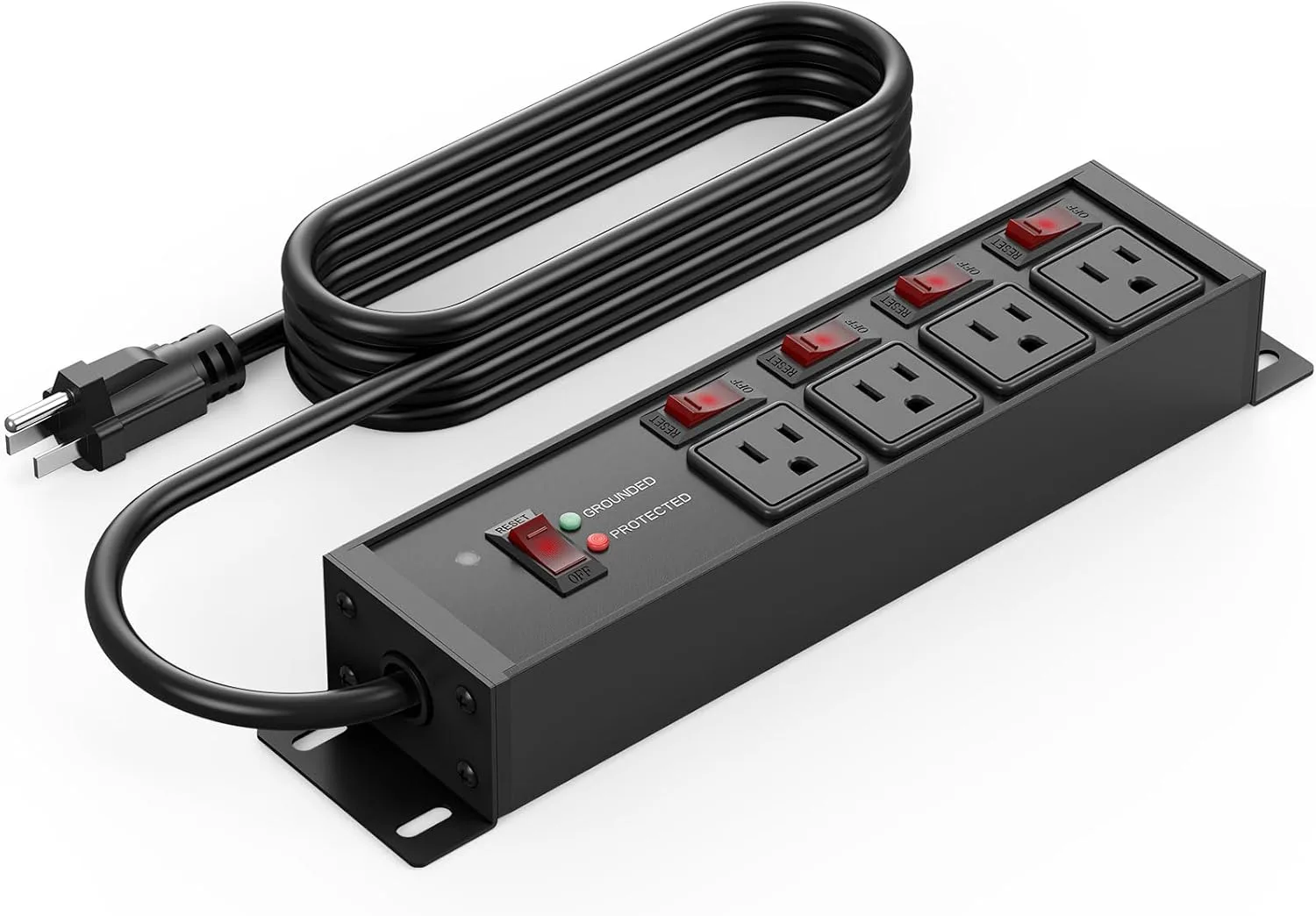 CCCEI 12 Gauge Heavy Duty Surge Protector, Black, 6FT, 1