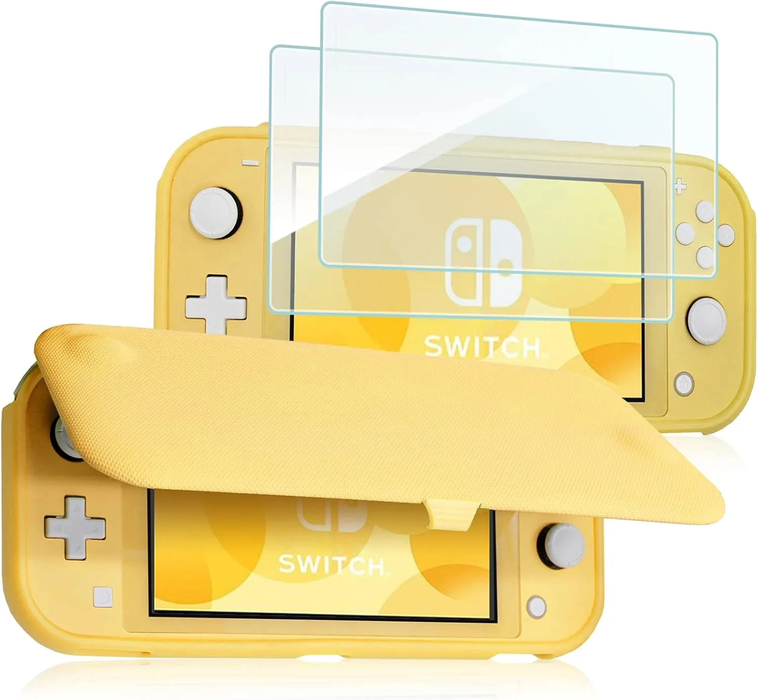 ProCase Flip Cover for Switch Lite with 2 Pack Screen Protectors, Yellow