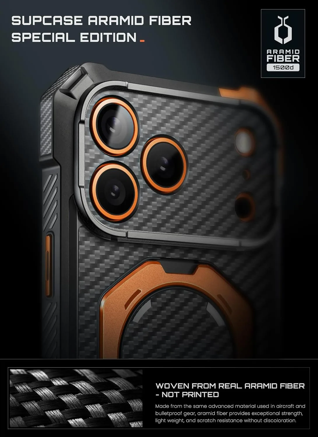 SUPCASE for iPhone 18 Pro Max Case/ 17 Pro Max Case with Stand, AramidOG