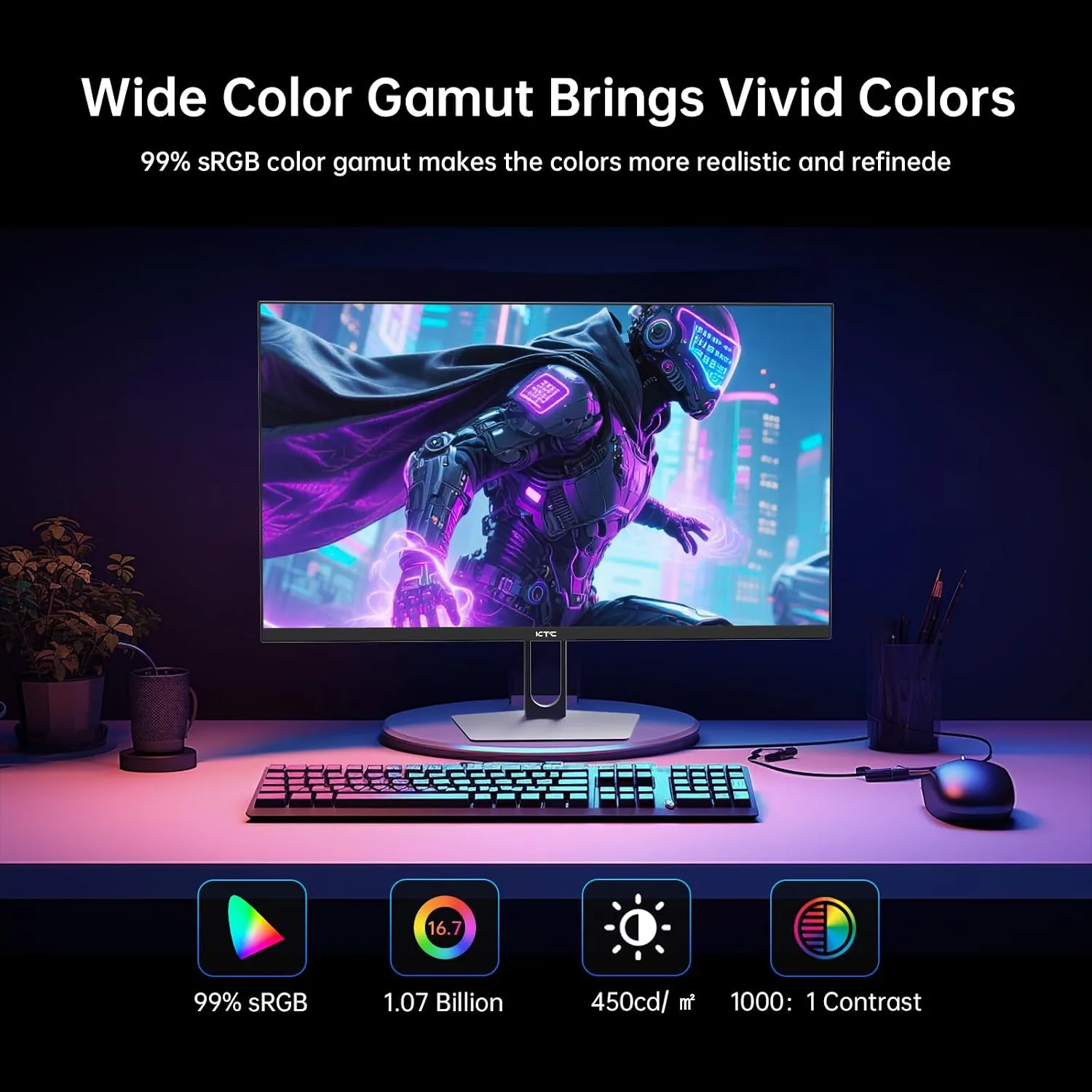 KTC 27 Inch QHD Gaming Monitor 220Hz, 2K Fast IPS with Speakers, H27T22C-3