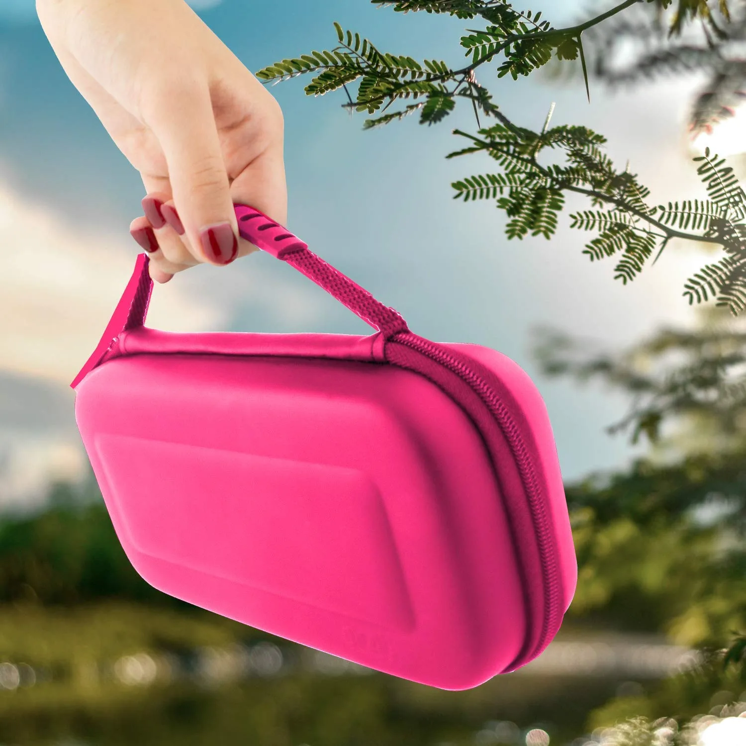 Orzly Carry Case for Nintendo Switch Lite - Portable Travel Carry Case with storage for Switch Lite Games & Accessories [Pink]