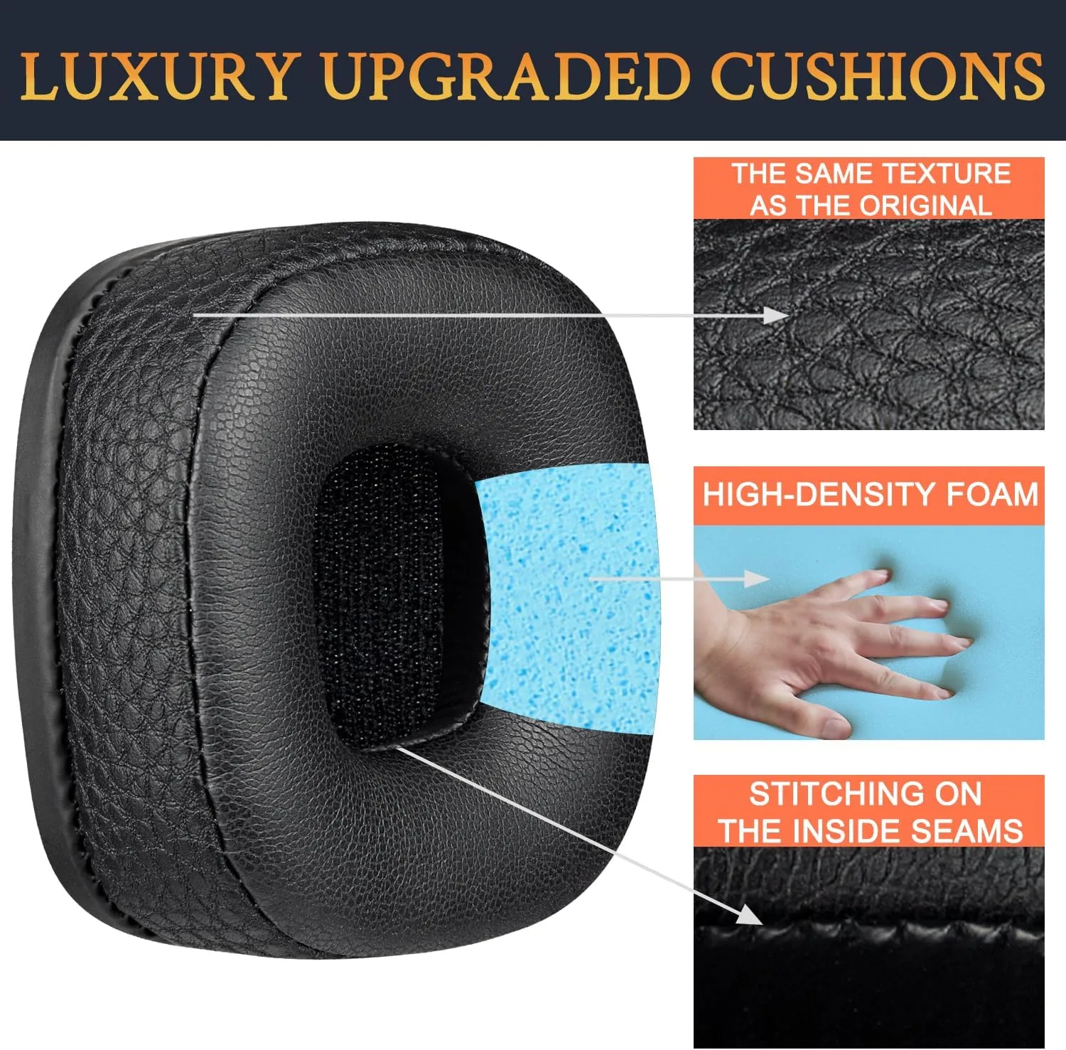 SOULWIT Earpads for Marshall Major I/II/III/IV (1/2/3/4) - Black