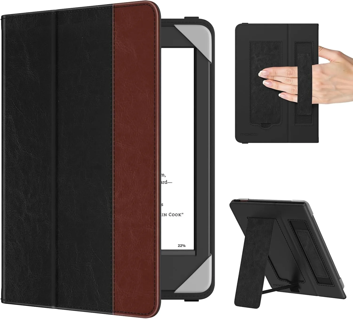 Funda universal para tablets y eReaders 6 pulgadas Moko negro con marrón rojizo