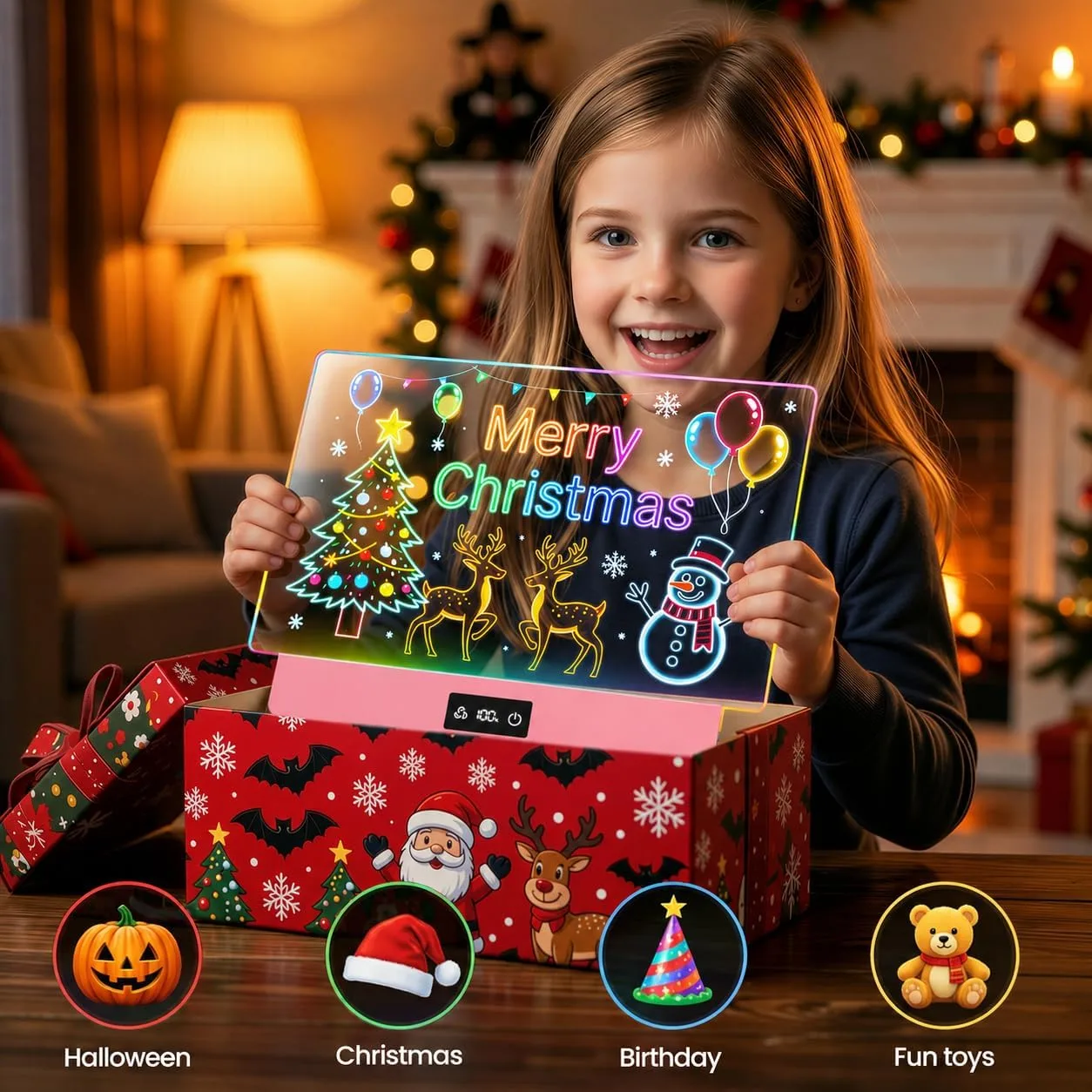 TAEMVV 16" LED Drawing Board for Kids Birthday Gift for Girls, Pink