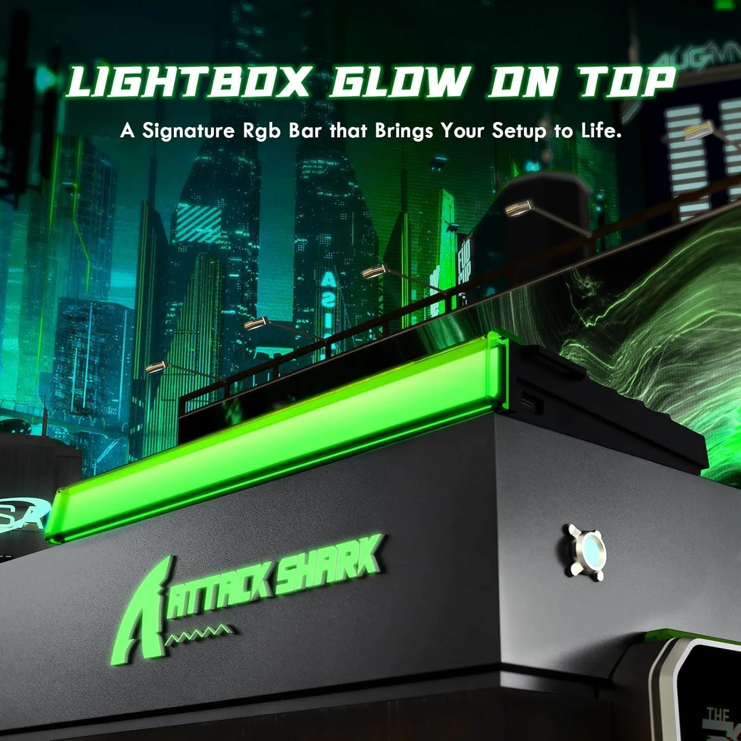 ATTACK SHARK R85HE Wired 75% RT Mechanical RGB Gaming Keyboard-Black Green