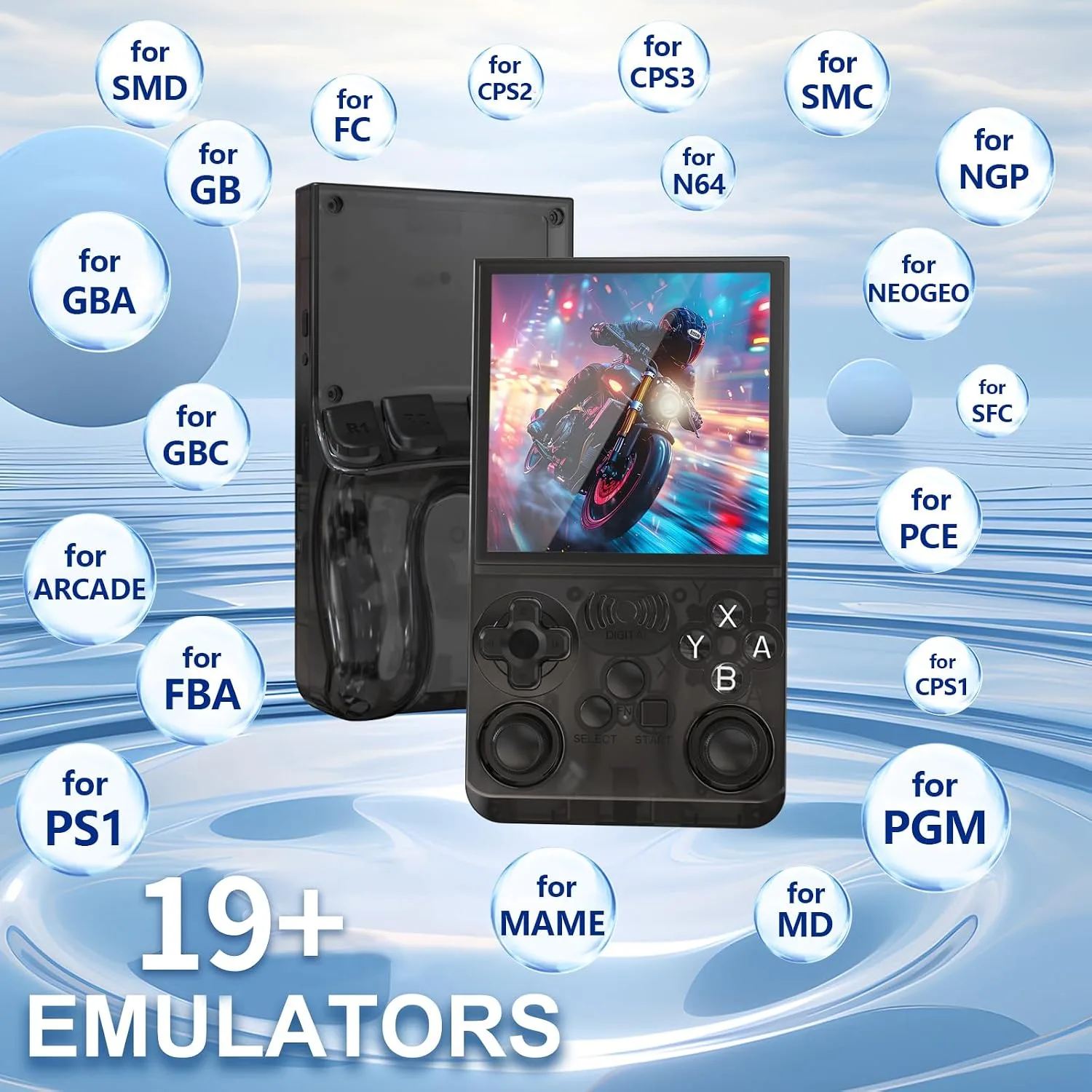 Handheld Game Console with 8G Card, Retro Gaming Console Support WiFi Online Battle Download Massive Games &, 4“ Screen 19 Emulators ,3500mAh Battery Portable Pocket Video Games (Blue)