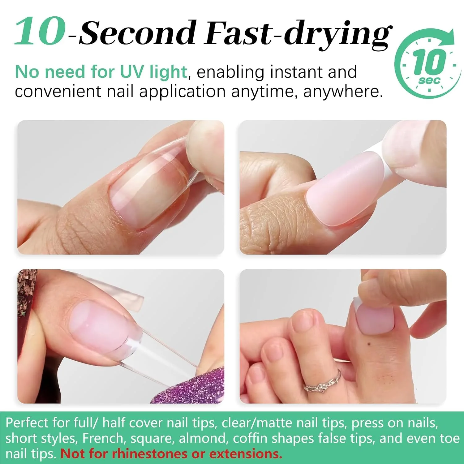 LEYKOSH Nail Glue and Remover Set, 10g Glue 10ml Remover