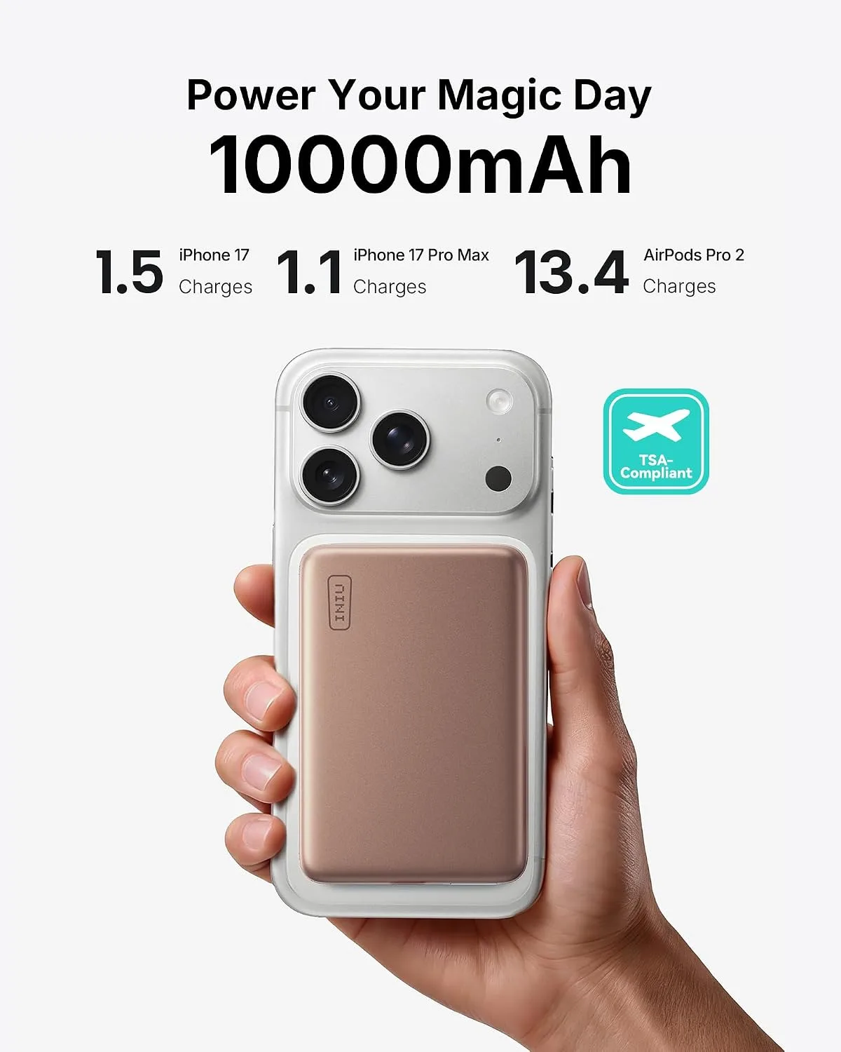 INIU for MagSafe Qi2.2 25W Portable Charger, Slimmest 10000mAh Power Bank