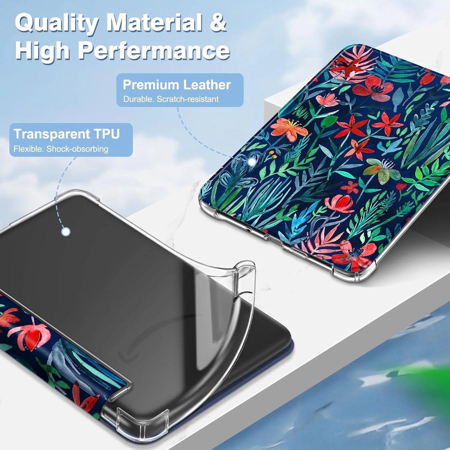 Fintie Slim TPU Case for 6" Kindle 11th Generation 2024/2022, Jungle Night