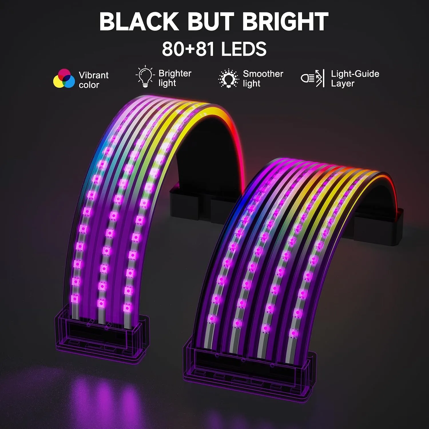 Sirlyr Black ARGB Sleeves for GPU/ATX Cables, 8Pin/12VHPWR & 24Pin