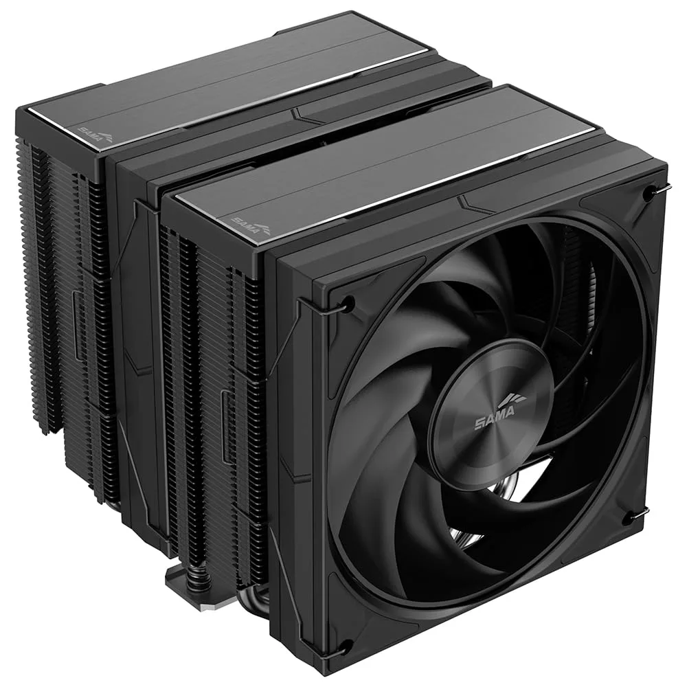 SAMA A60B Dual Tower CPU Air Cooler, 265W TDP, 6 Heat Pipes PC Cooler Black