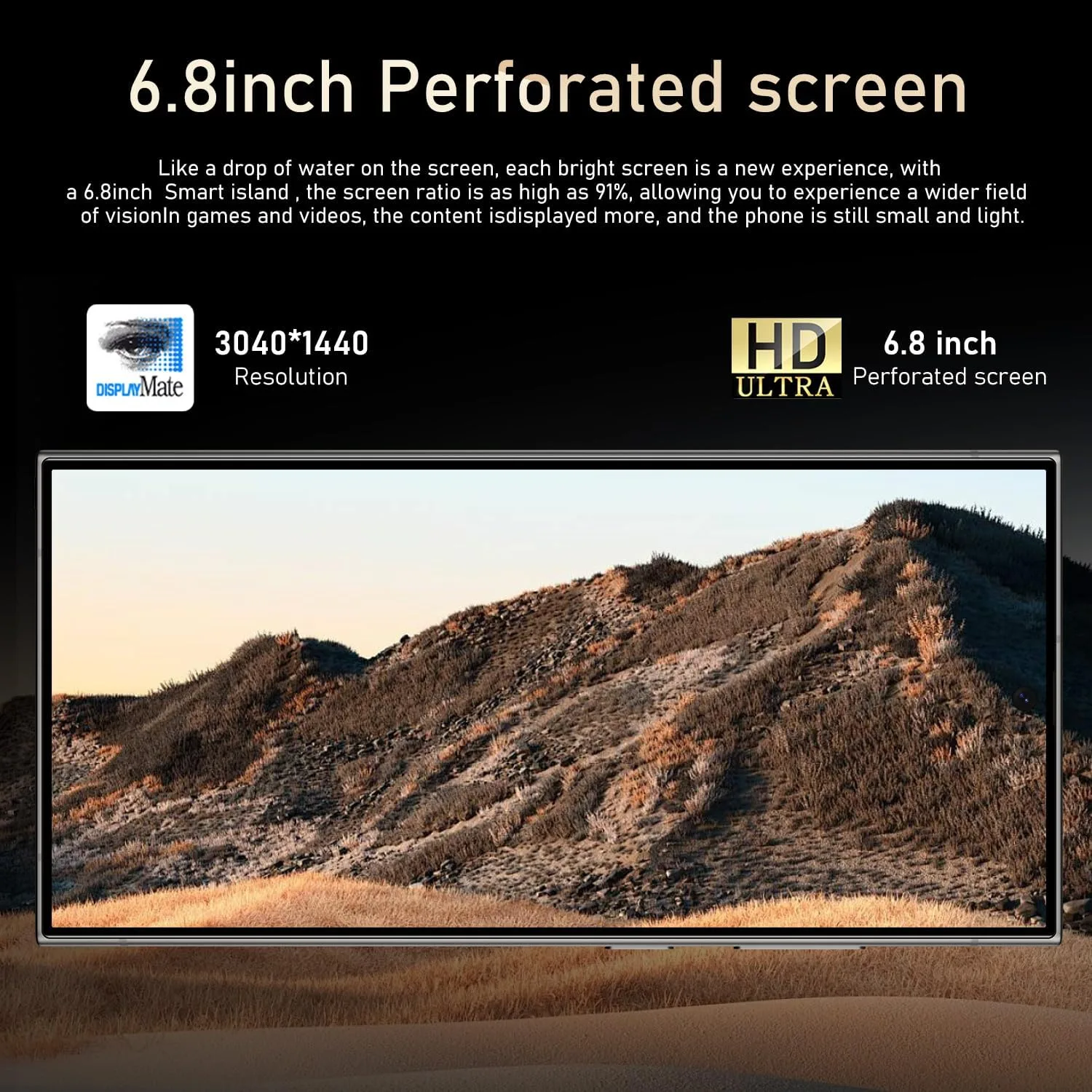 Huness I24 Ultra Unlocked Phone,Built in Pen The Phone,Smartphone Battery 6800mAh 6.8" HD Screen,Android 14 16+512GB with 128GB Memory Card Cell Phone,5G/Face ID/Fingerprint Lock/GPS (Black, 16+512)