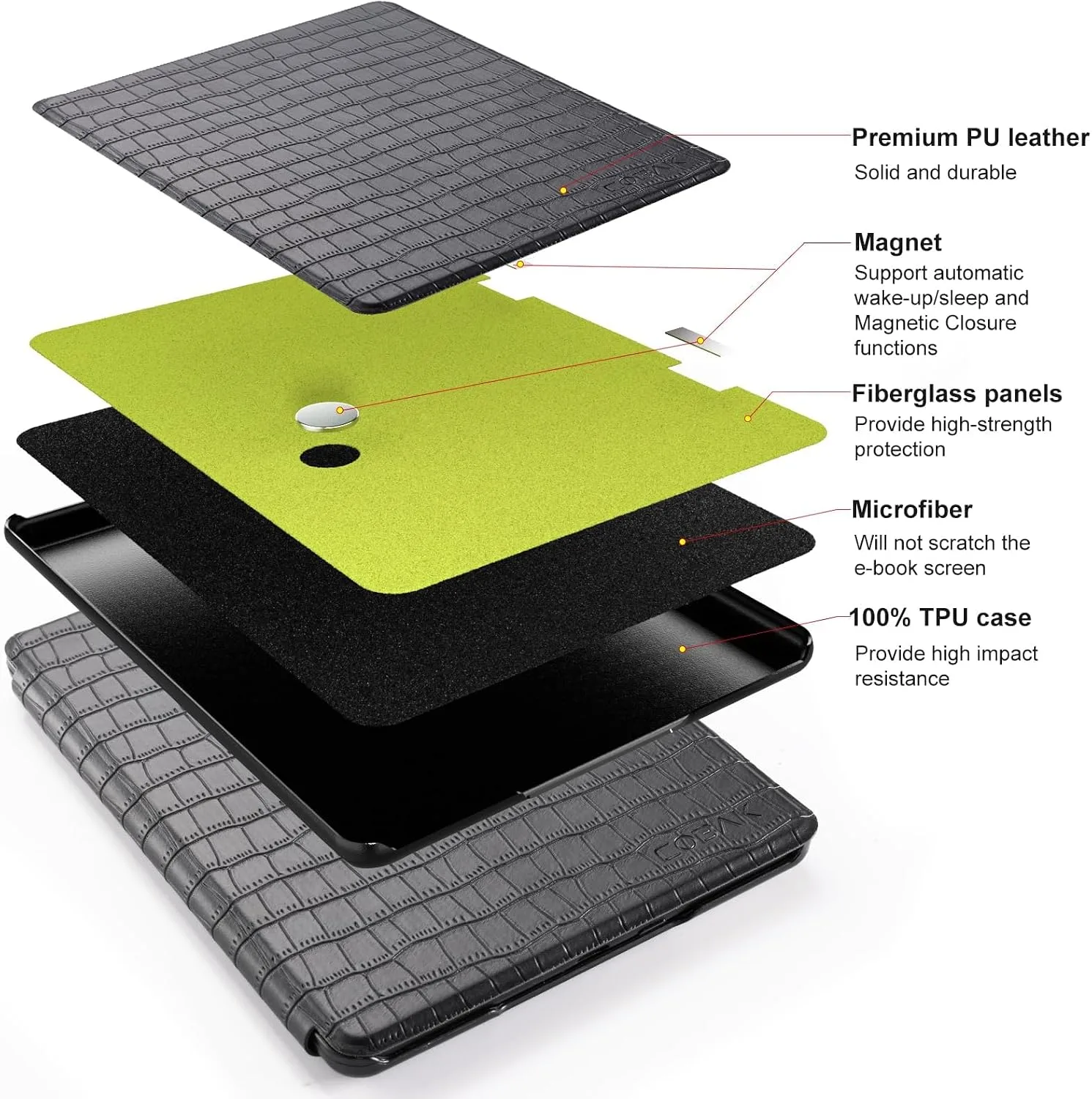 CoBak Case for All New 6 Inch E-Reader 2024 and 2022 (11 Generation)