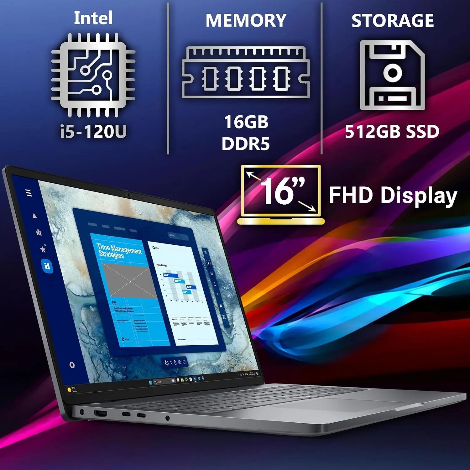 Dell Pro 16(Next-gen Latitude 3550) 16” FHD+ Display Business Laptop, Intel 10 Core i5-120U, 16GB DDR5 RAM, 512GB SSD, WiFi 6E + BT, Backlit Keyboard, HD Webcam, RJ-45, Win 11 Pro