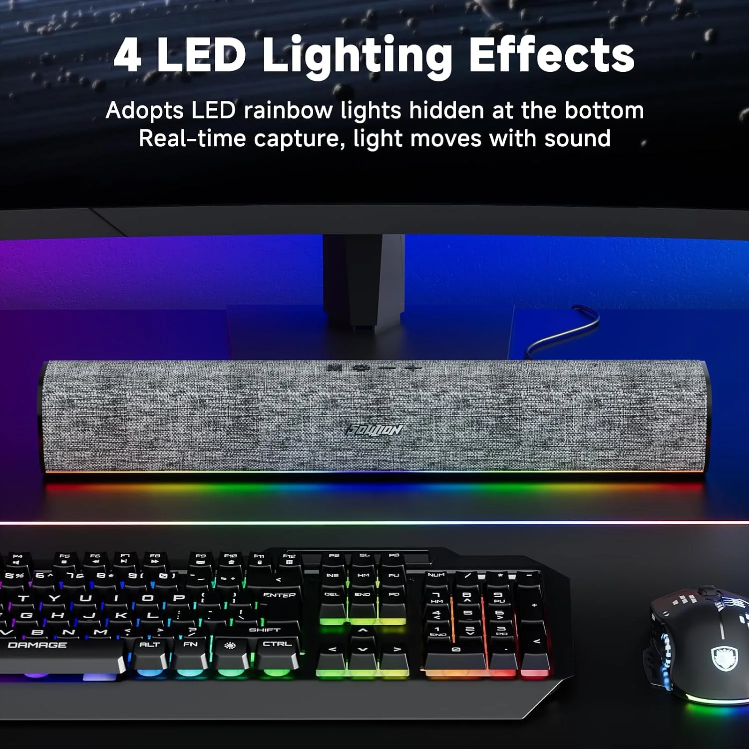 SOULION Bluetooth Computer Speakers for Desktop PC, USB Plug & Play