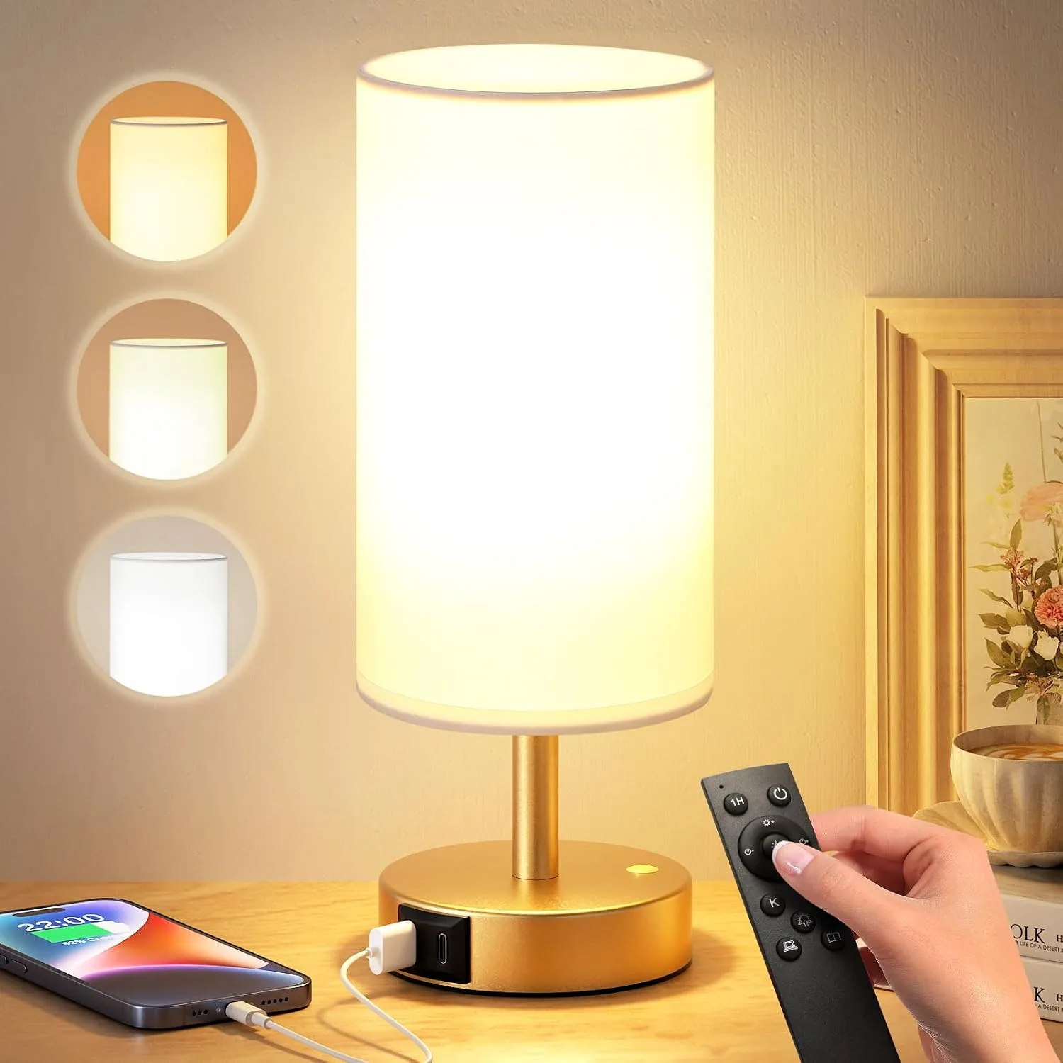 Dicoool 10000 Lux Sun Lamp with Remote, Happy Sunlight Lamp, CRI＞95 Daylight Lamp, 3 Color Temperature & Stepless Dimming, Gold Mood Lighting for Bedroom, Bring Sunshine to Windowless Office