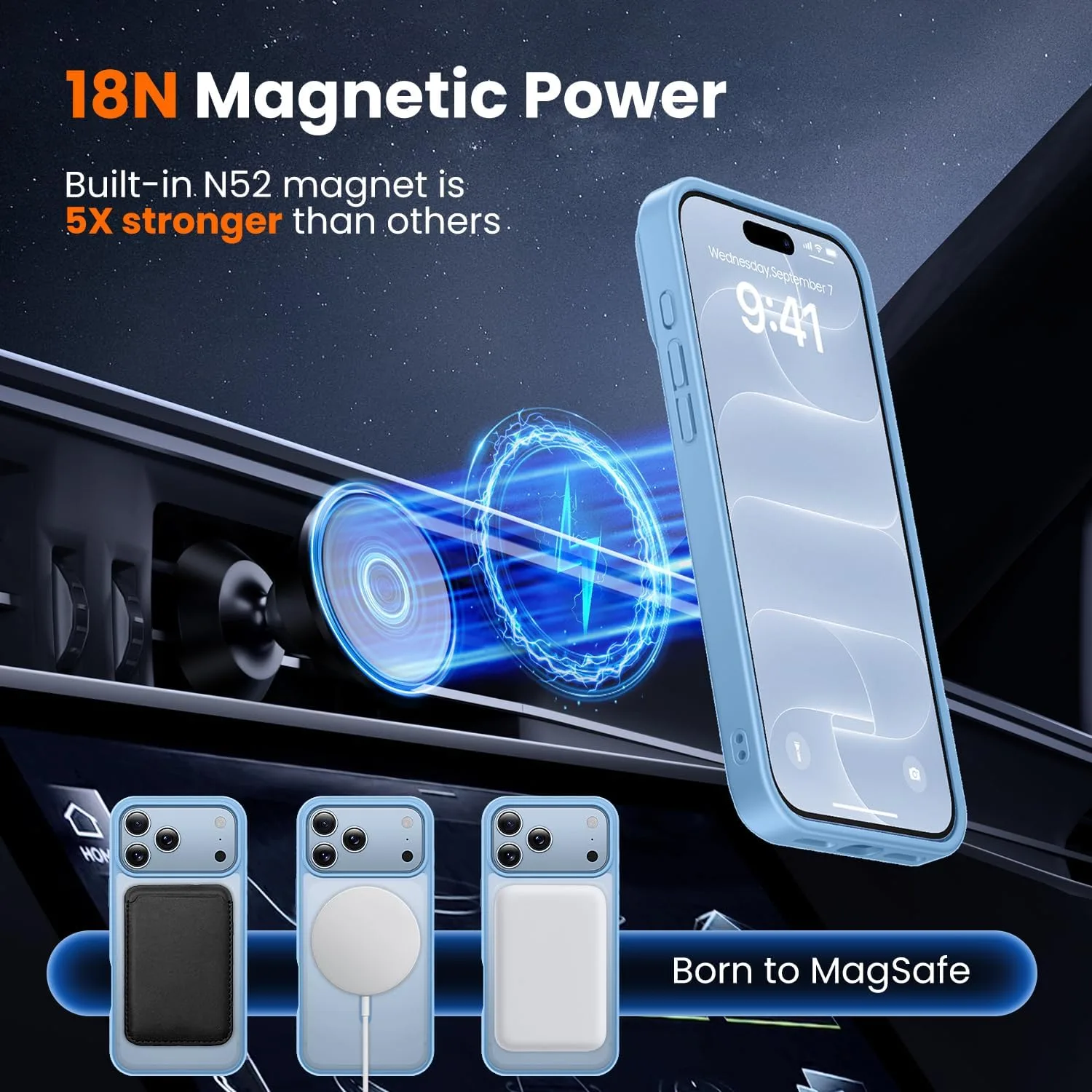 toushion 3 in 1 for iPhone 18 Pro Case Matte Light Blue