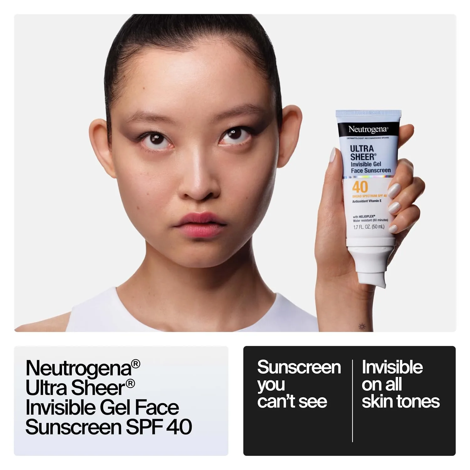 Neutrogena Ultra Sheer Invisible Gel Face Sunscreen, SPF 40, 1.7 oz