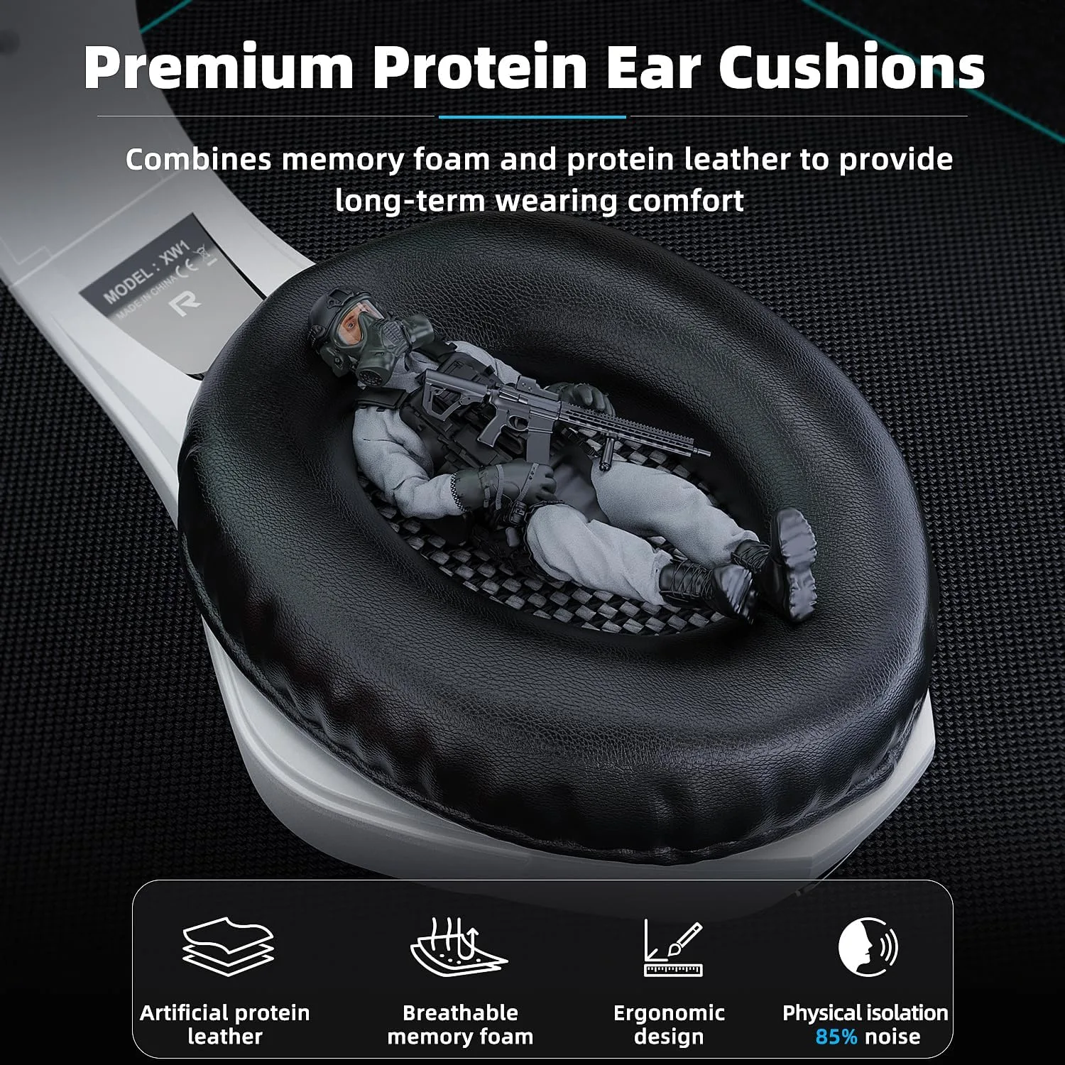 Tatybo Gaming Headset for PS5 PC, Noise Canceling Mic, RGB, White