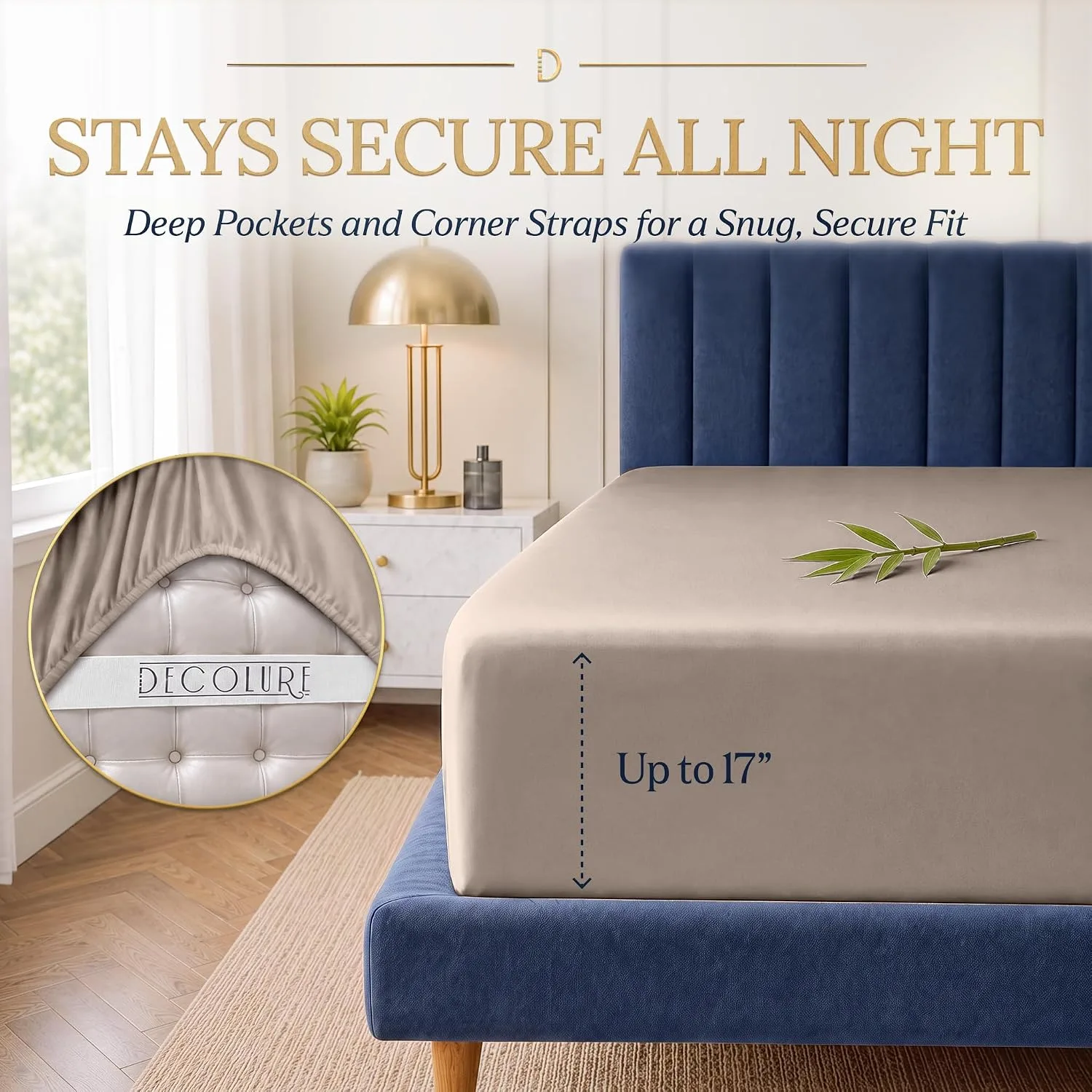 DECOLURE 100% Viscose from Bamboo Sheets Twin Size | 3 Pc Cooling Bed Set