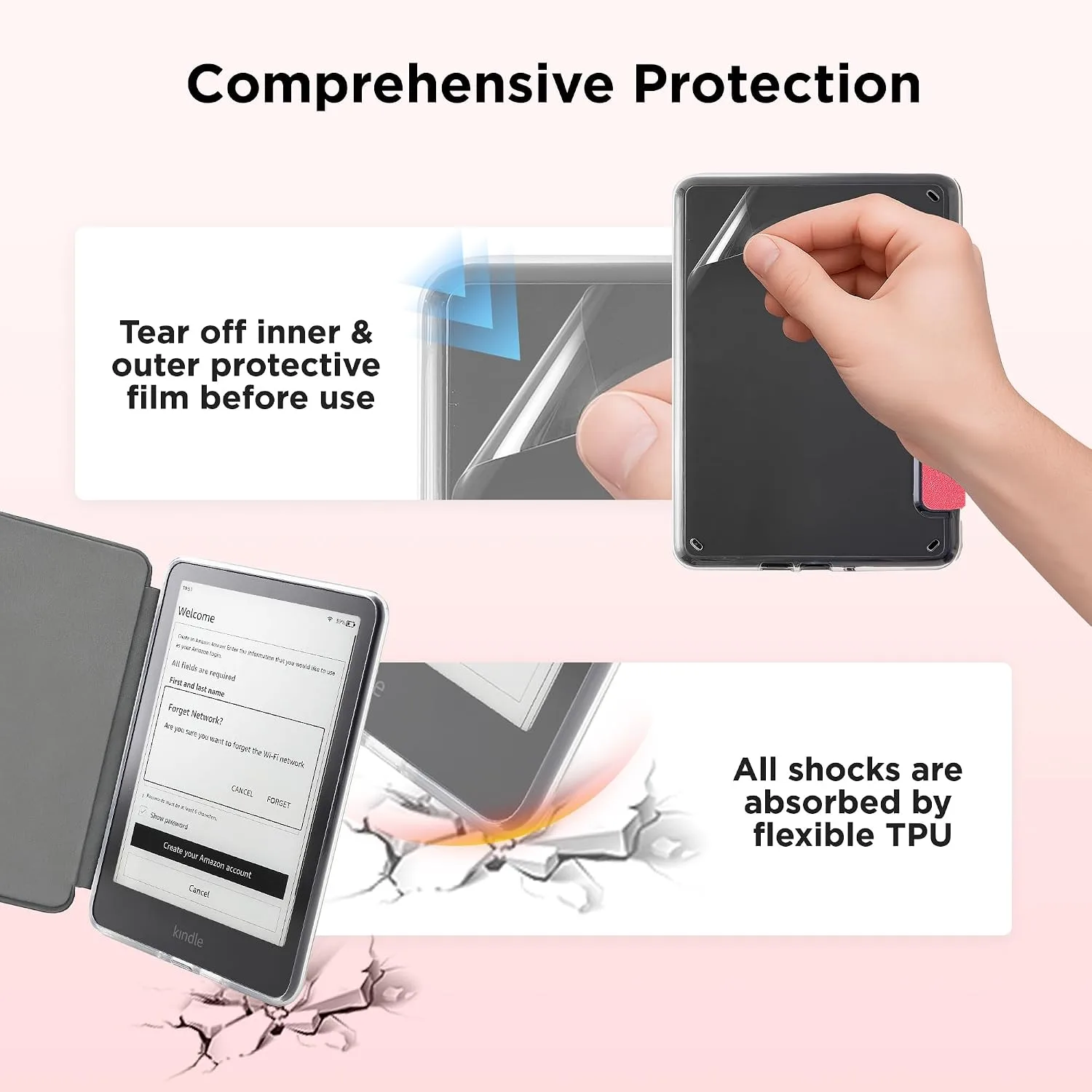 Clear Case for 7'' Kindle Paperwhite 12th Gen 2024 & Colorsoft