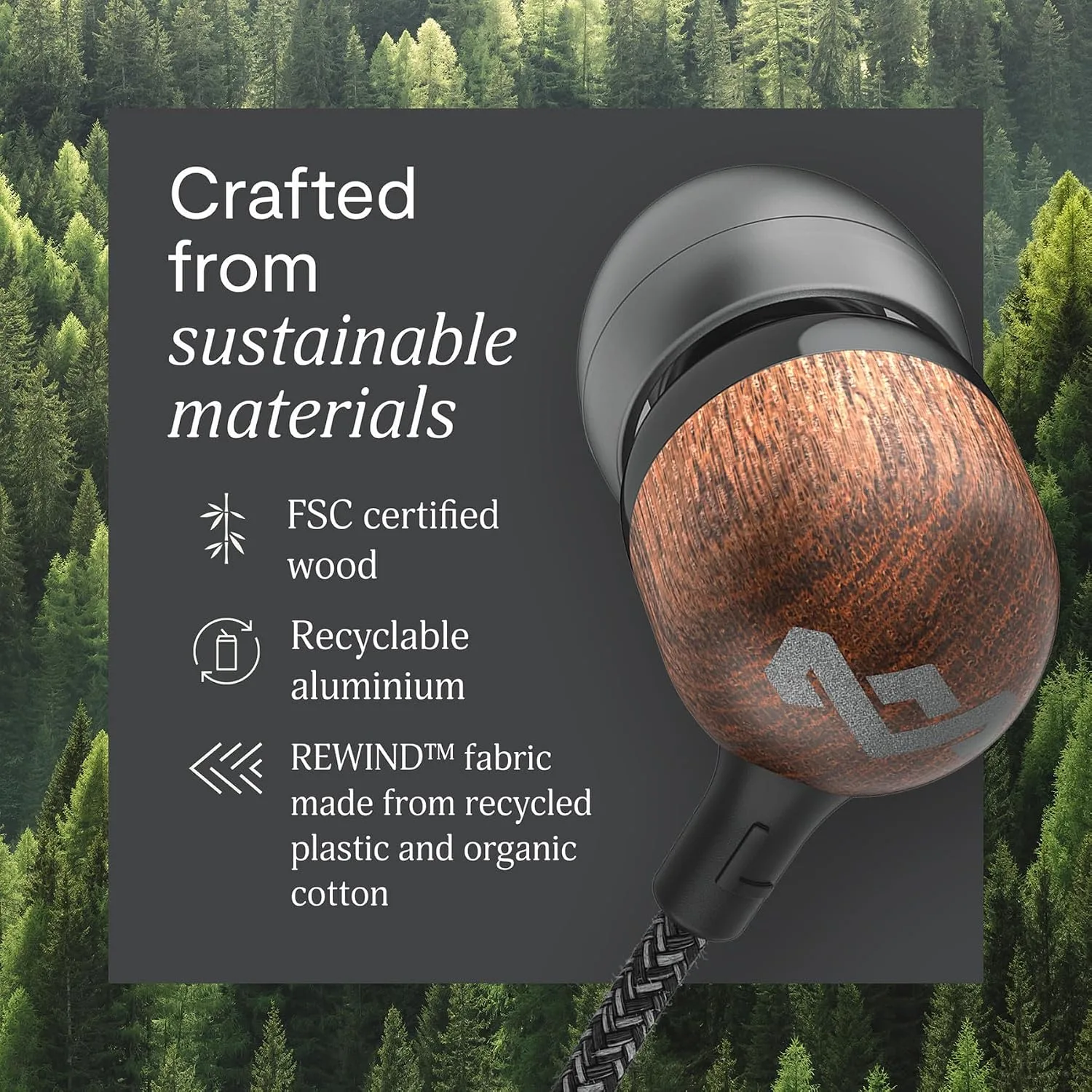 House of Marley Smile Jamaica USB-C Wired Earbuds with Microphone, in-Ear Headphones, 9.2mm Driver, Tangle-Resistant Cable, Plug-and-Play Earphones for Smartphones, Tablets & Laptops (Black)