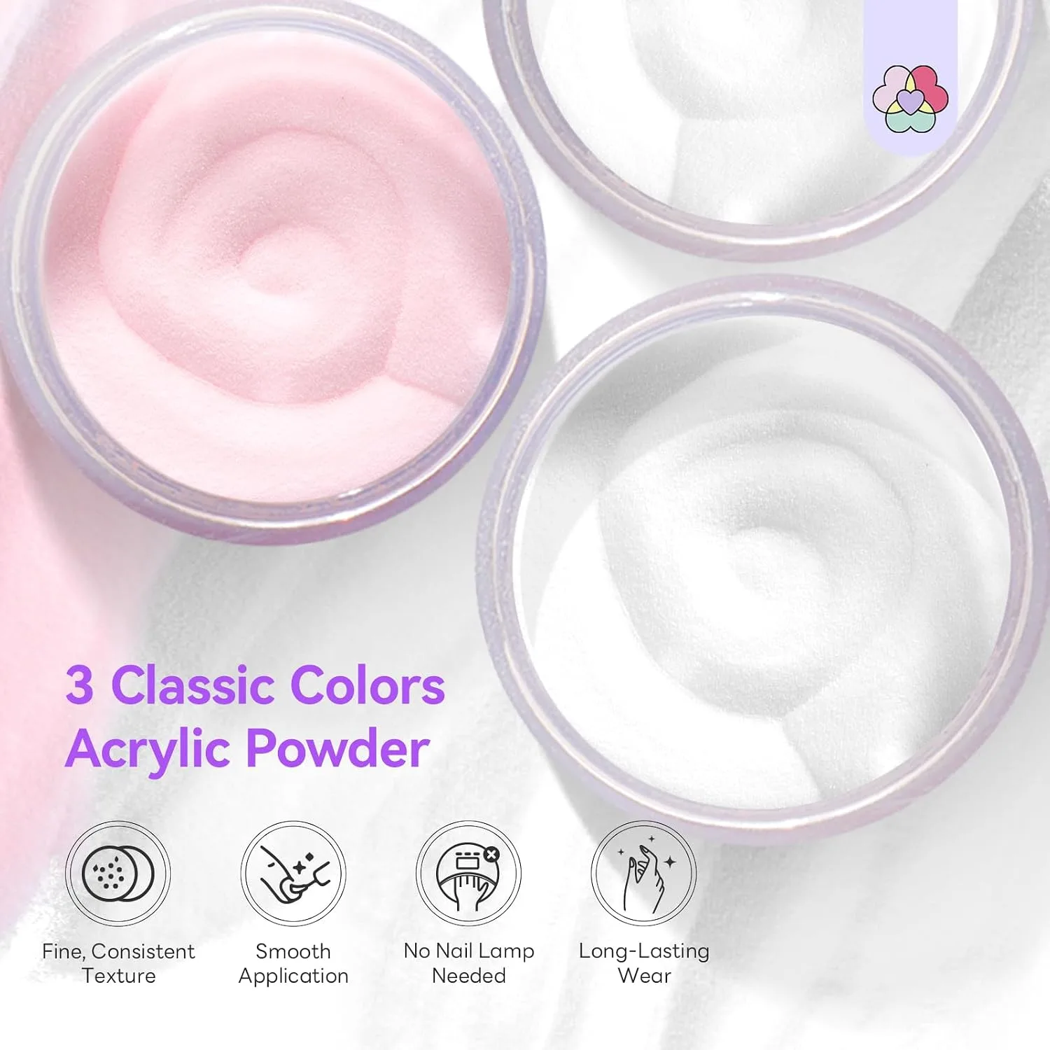 SAVILAND Acrylic Nail Kit for Beginners with Everything, Clear White Pink