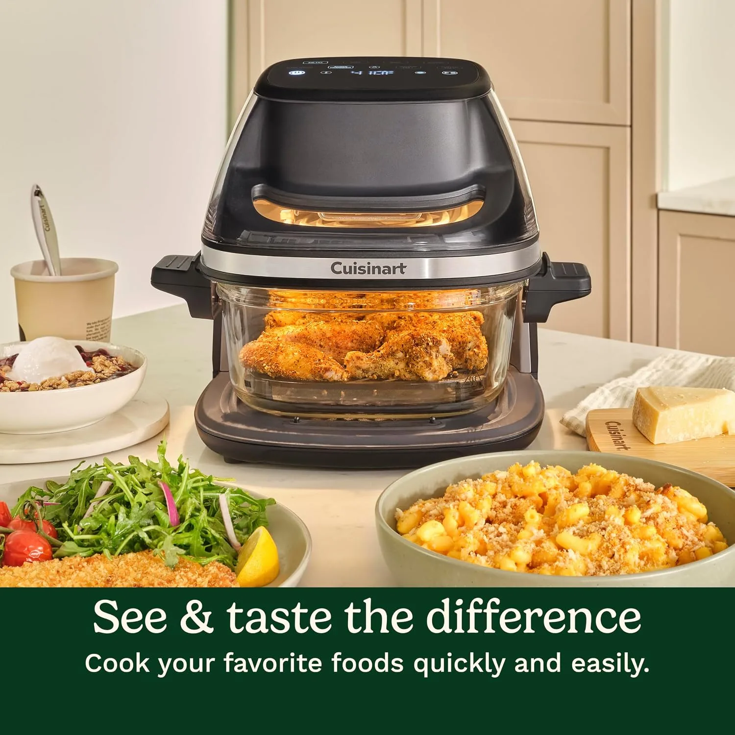 Cuisinart Air Fryer, Glass Basket & ClearView Window, 5 Functions, 4 Qt