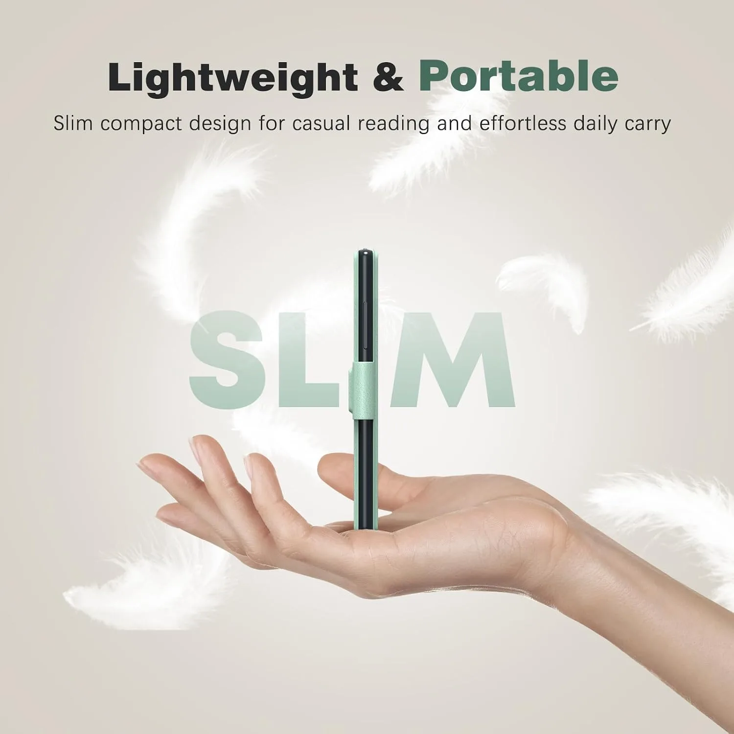 MoKo Magnetic Slim Folio Case for 3.7" XTEINK X3 eReader 2026, Agave Green