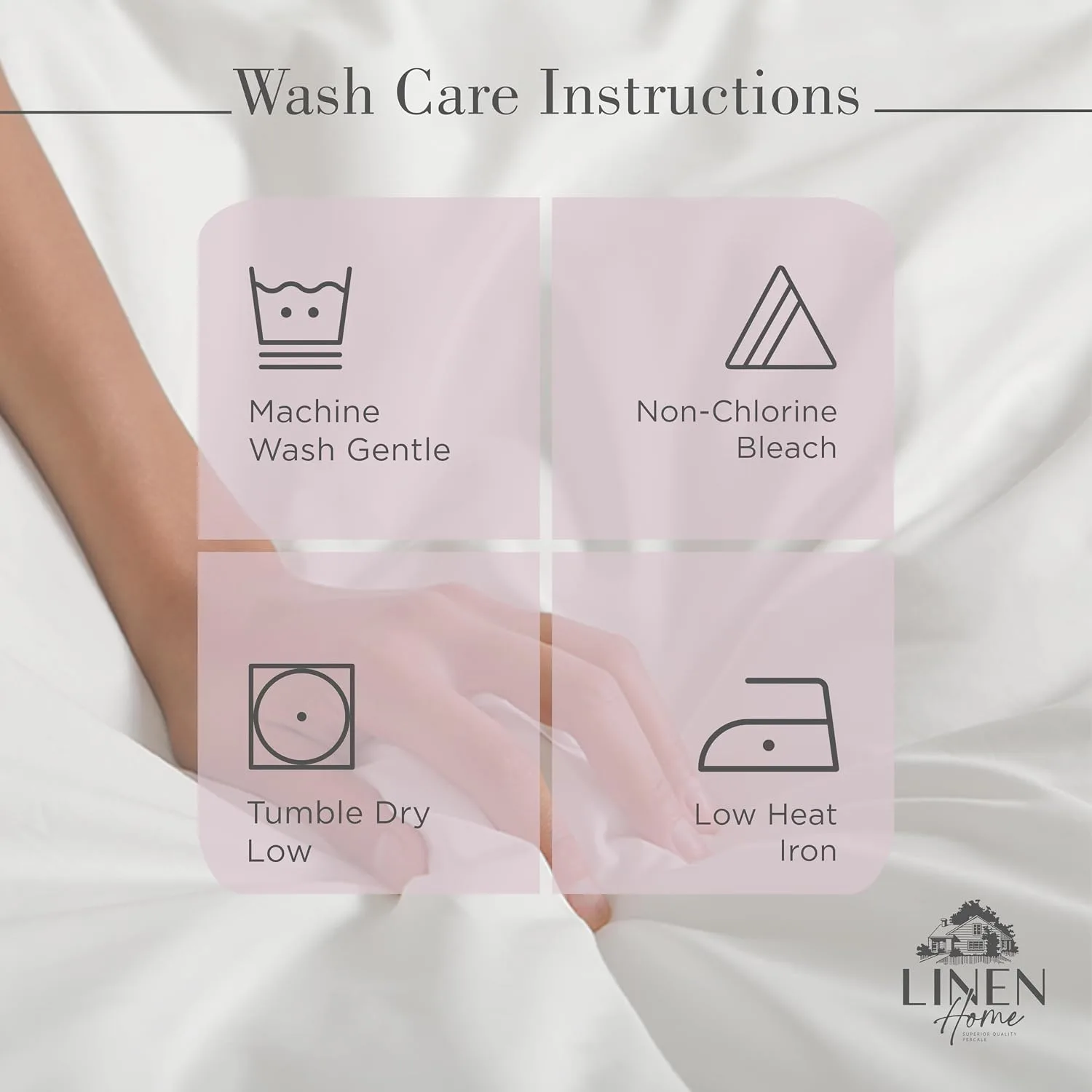 Linen Home 100% Cotton Percale King Sheets 4Pc Cooling Set Mauve Lavender