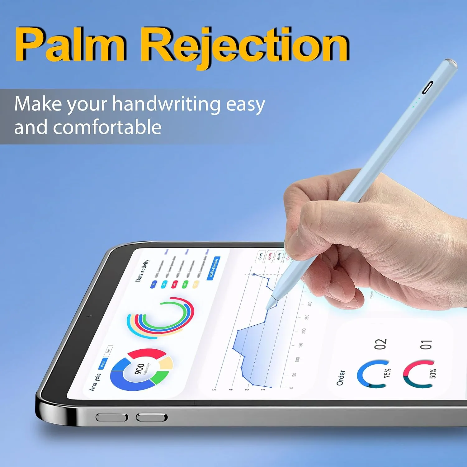 Stylus Pen for iPad 2026-2018, 15 Mins Fast Charge Pencil for iPad A16 11th/10th/9-6th Generation, Air M4 M3 M2 11"/13"/5-3rd, Pro M4 11/12.9/13, Mini A17 Pro/6/5th, Tilt Sensitivity Palm Rejection