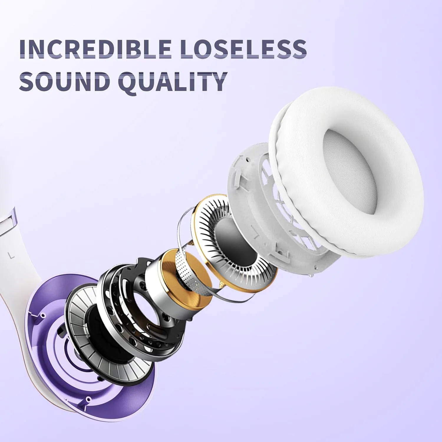 Uliptz Bluetooth Headphones Over Ear, Wireless HiFi Stereo Foldable Headset