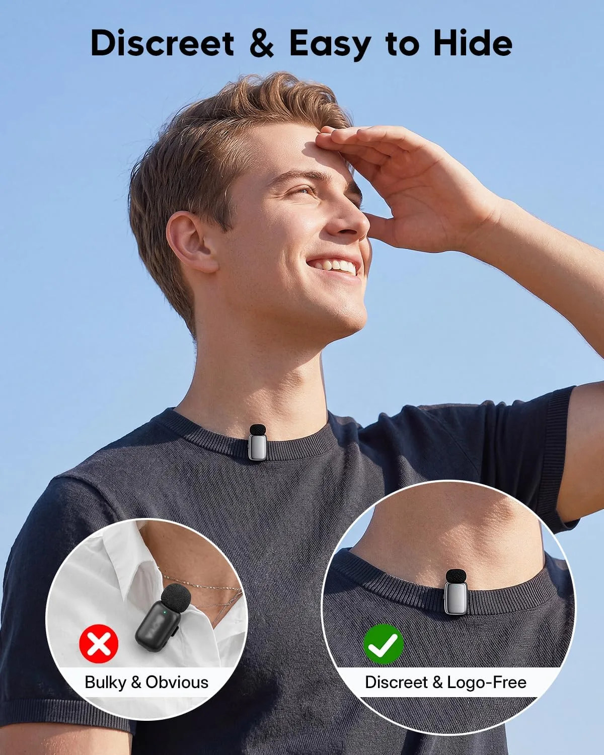 ZealSound Mini Wireless Lavalier Microphone for iPhone, iPad & Android