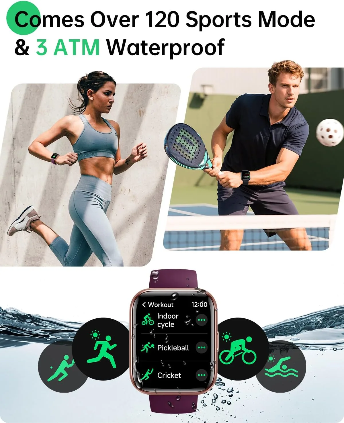 Smart Watches for Women, 1.83" Alexa Smart Watch for Android Phones & iPhones with Calls/Messages, 120+ Sport Modes Fitness Watches for Women Men with Heart Rate Monitor, Sleep/Activity/Health Tracker
