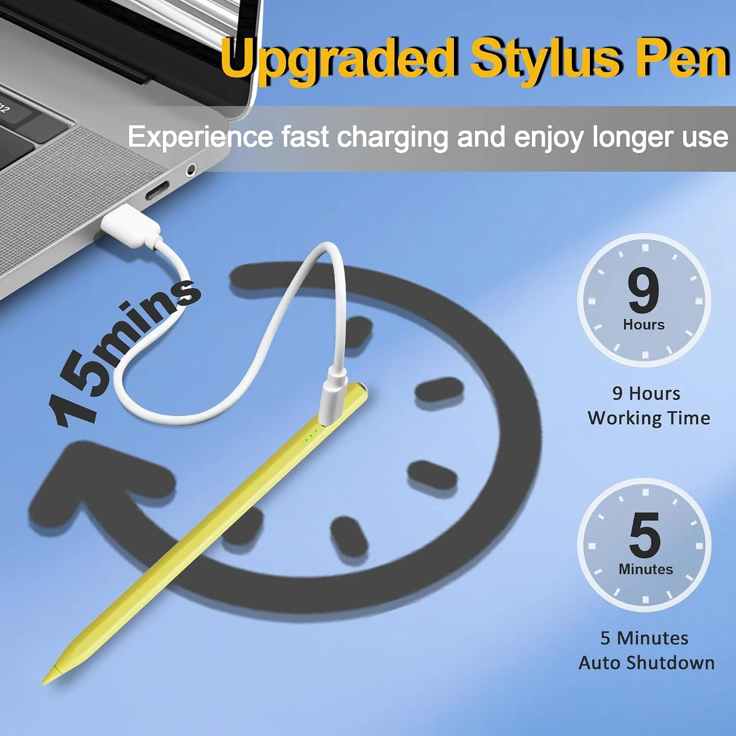 Stylus Pen for iPad 2026-2018, 15 Mins Fast Charge Pencil for iPad A16 11th/10th/9-6th Generation, Air M4 M3 M2 11"/13"/5-3rd, Pro M4 11/12.9/13, Mini A17 Pro/6/5th, Tilt Sensitivity Palm Rejection